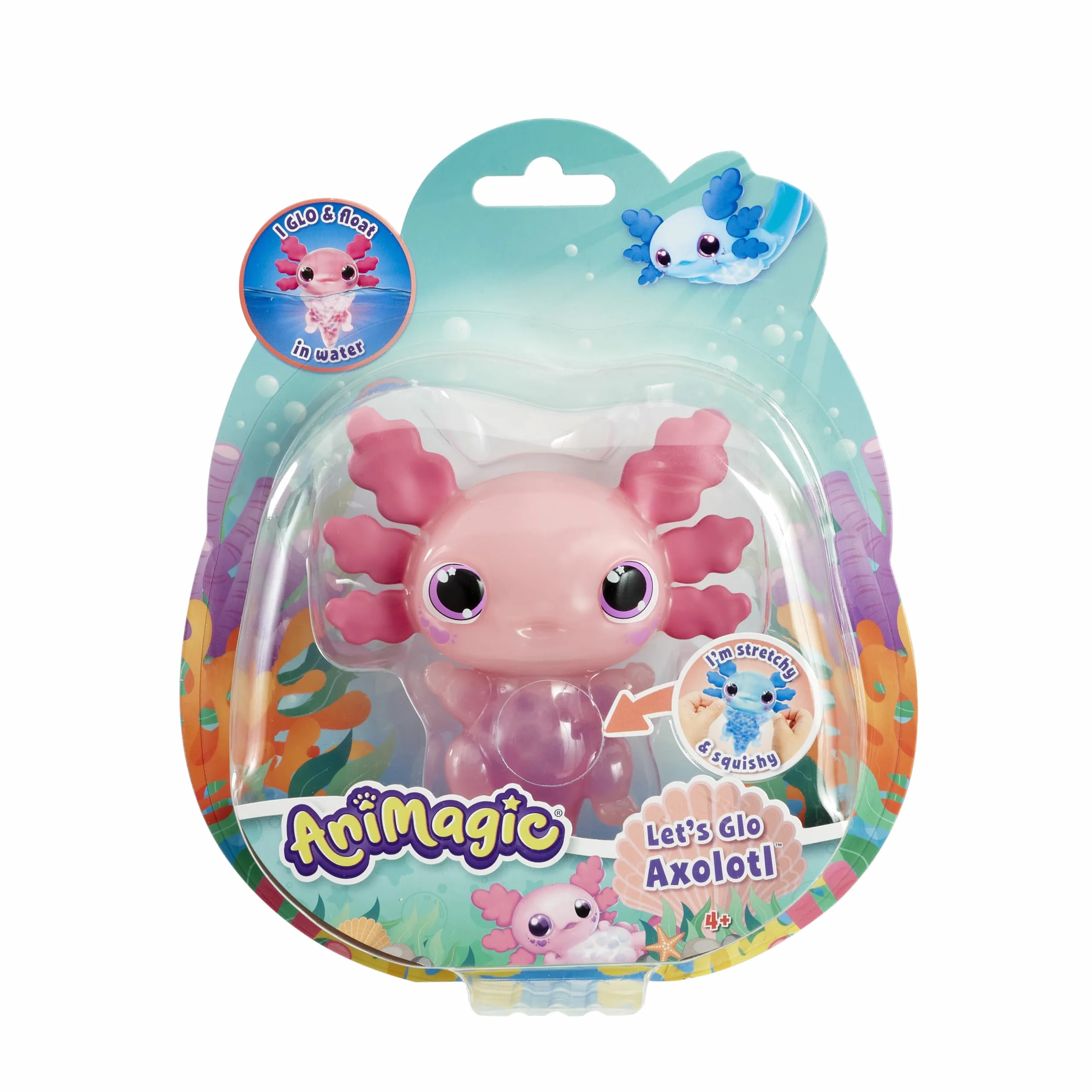 Animagic Let's Glo Axolotl Elektroniczne Świecące Zwierzę Domowe Różowy Dla Dzieci od 4 Lat