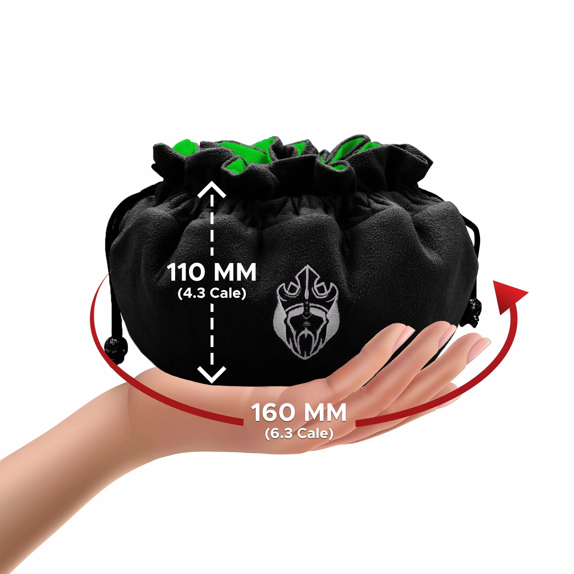 CardKingPro Ogromna - Wersja OCD - Torba na Kości z 15 Kieszeniami - Czarna i Zielona - Pojemność 200+ Kości - Świetna dla Kolekcjonerów [Opatentowany Design]