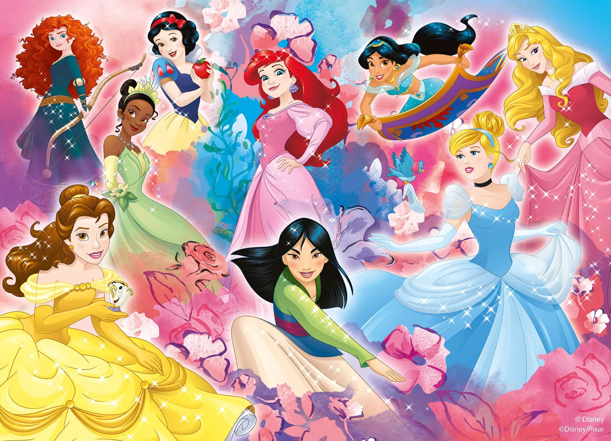 Lisciani Gry - Disney Puzzle Maxifloor 2 X 24 Princess, 91720