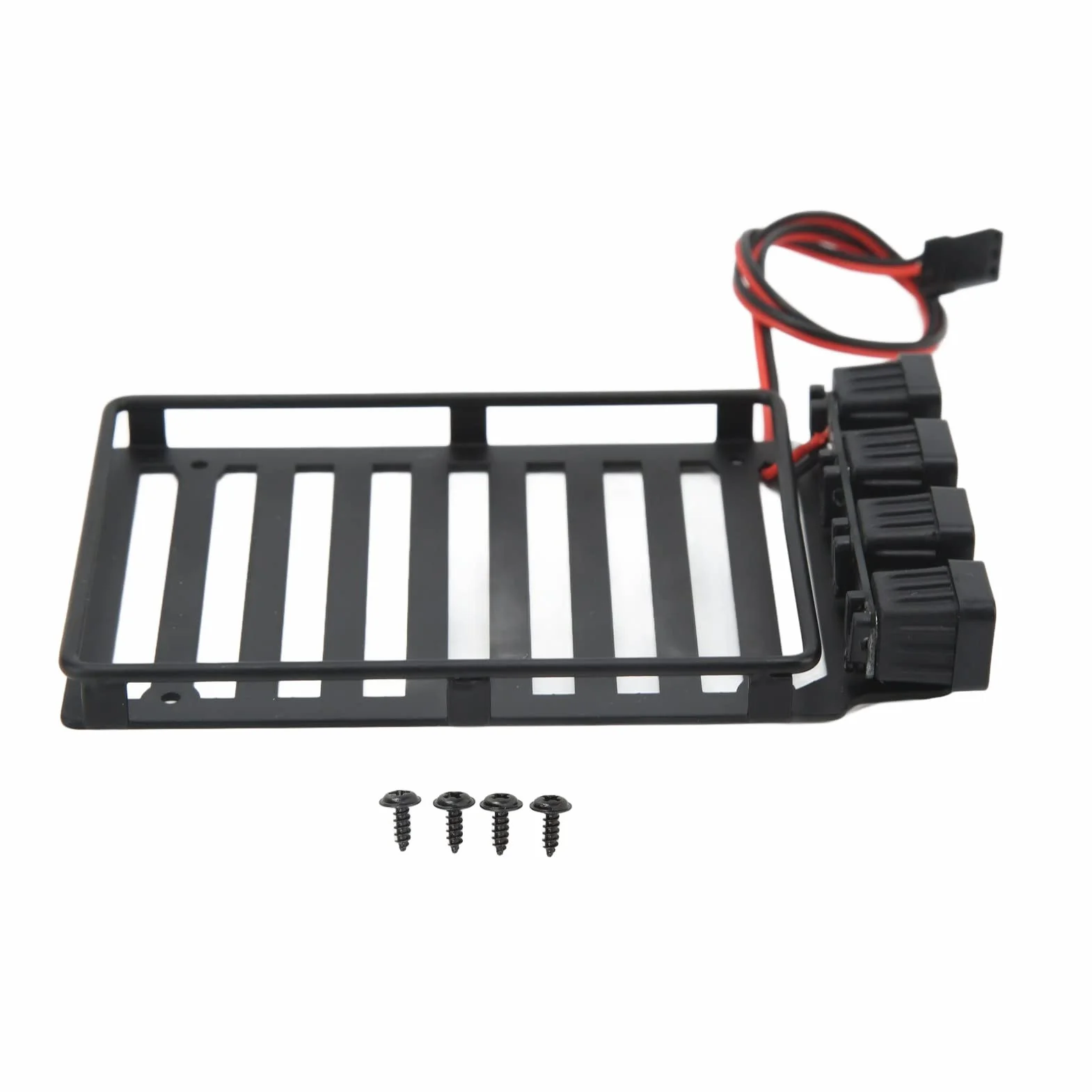 RC Bagażnik Dachowy Bagażnik RC Samochodowy Bagażnik Dachowy Część ze światłem LED do Axial SCX24 1/24 RC Crawler