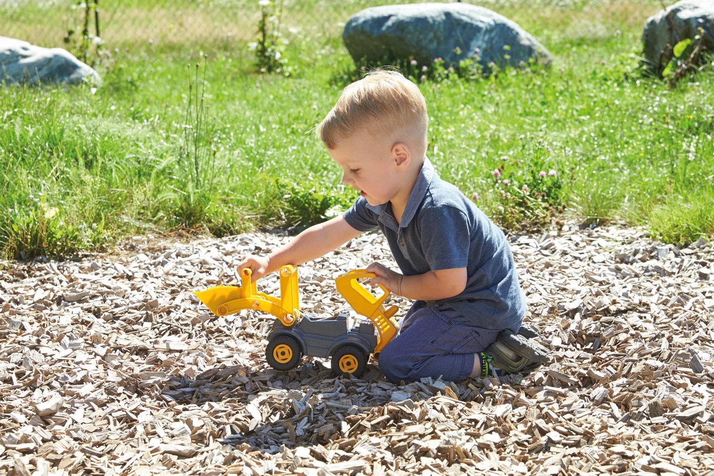 SIMM Spielwaren 04212 pojazdy konstrukcyjne, ok. 33 cm, żółte