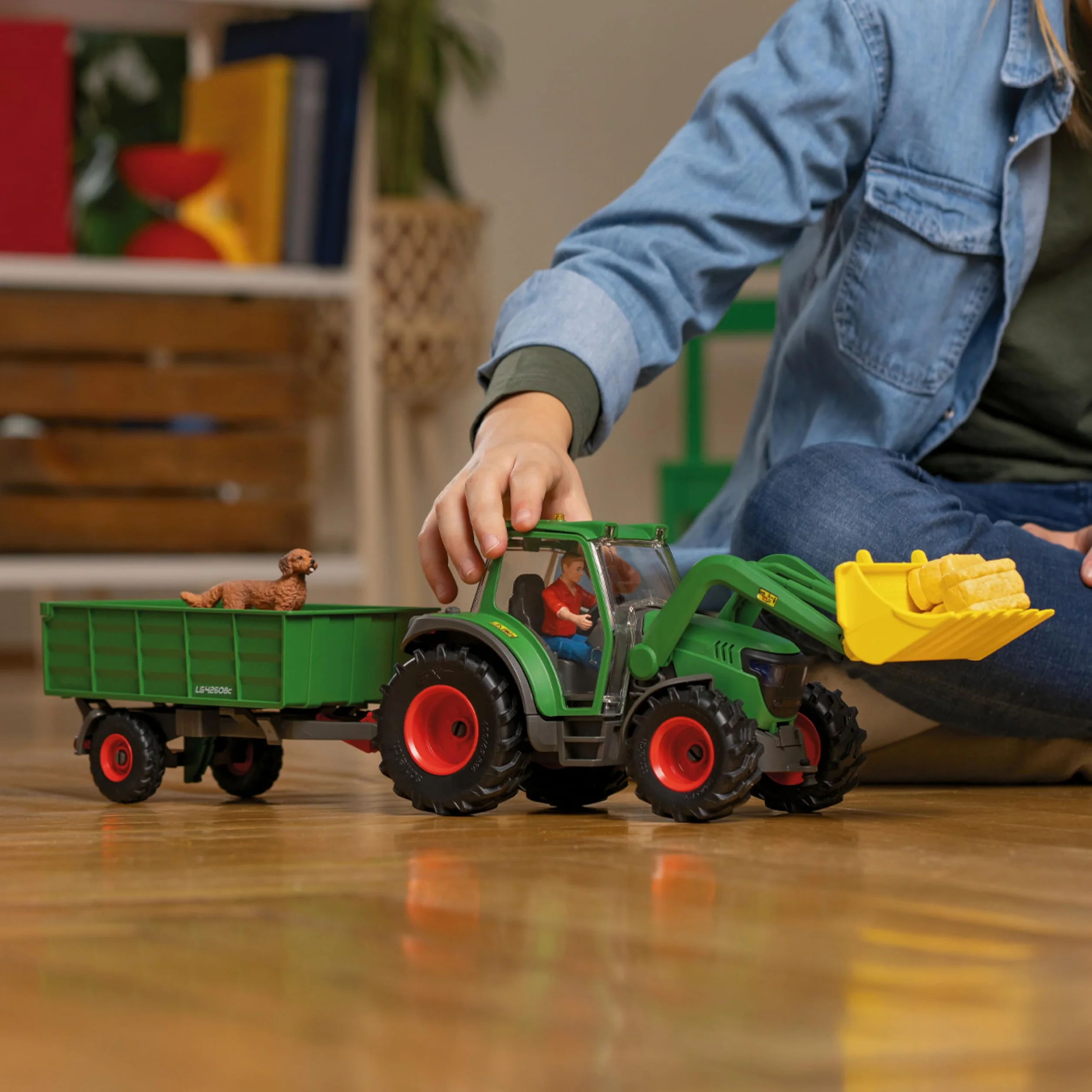 schleich 42608 Traktor z przyczepą, od 3 lat, FARM WORLD - Zestaw do zabawy, 50 kawałki