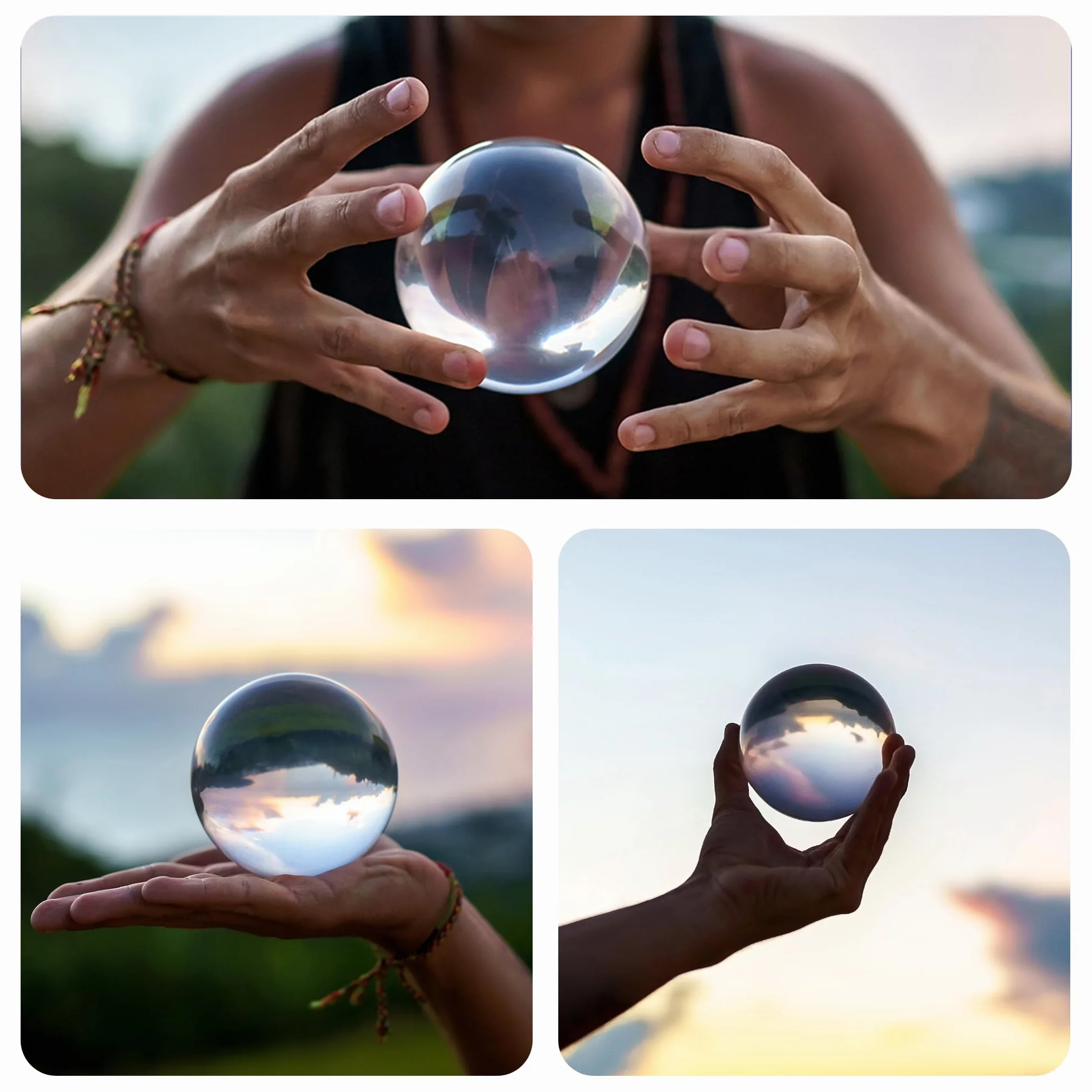 Juggle Dream 85 mm przezroczysta akrylowa kulka do żonglowania - przezroczysty przezroczysty przezroczysty kontakt żonglowanie manipulacja wydajne piłki