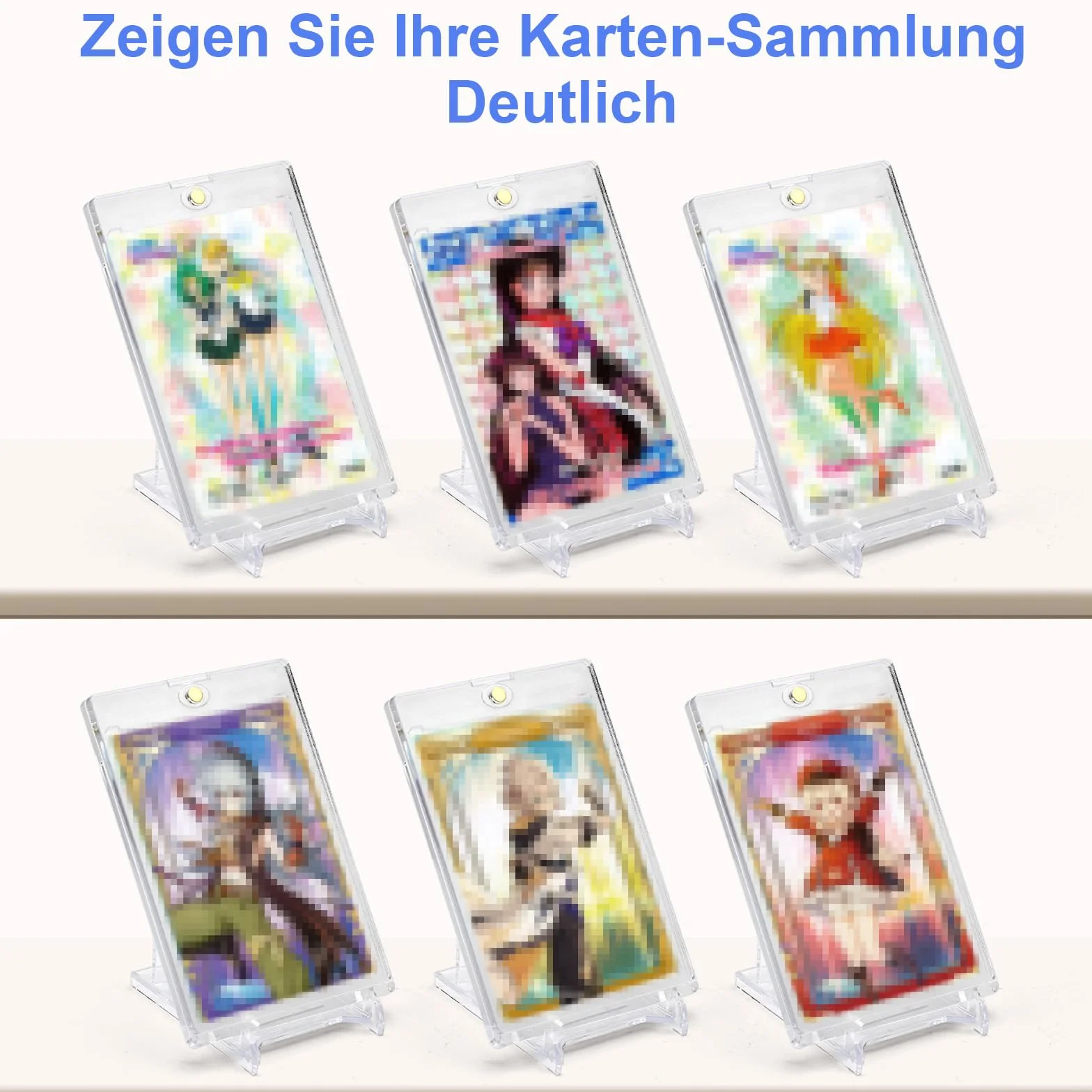 8 sztuk magnetycznych uchwytów na karty, karty kolekcjonerskie, UV, etui na karty do gry, 35 PT, z 6 stojakami na karty, karty handlowe na Pokemony, Yugioh, Magic, TCG, MTG, kolekcja kart