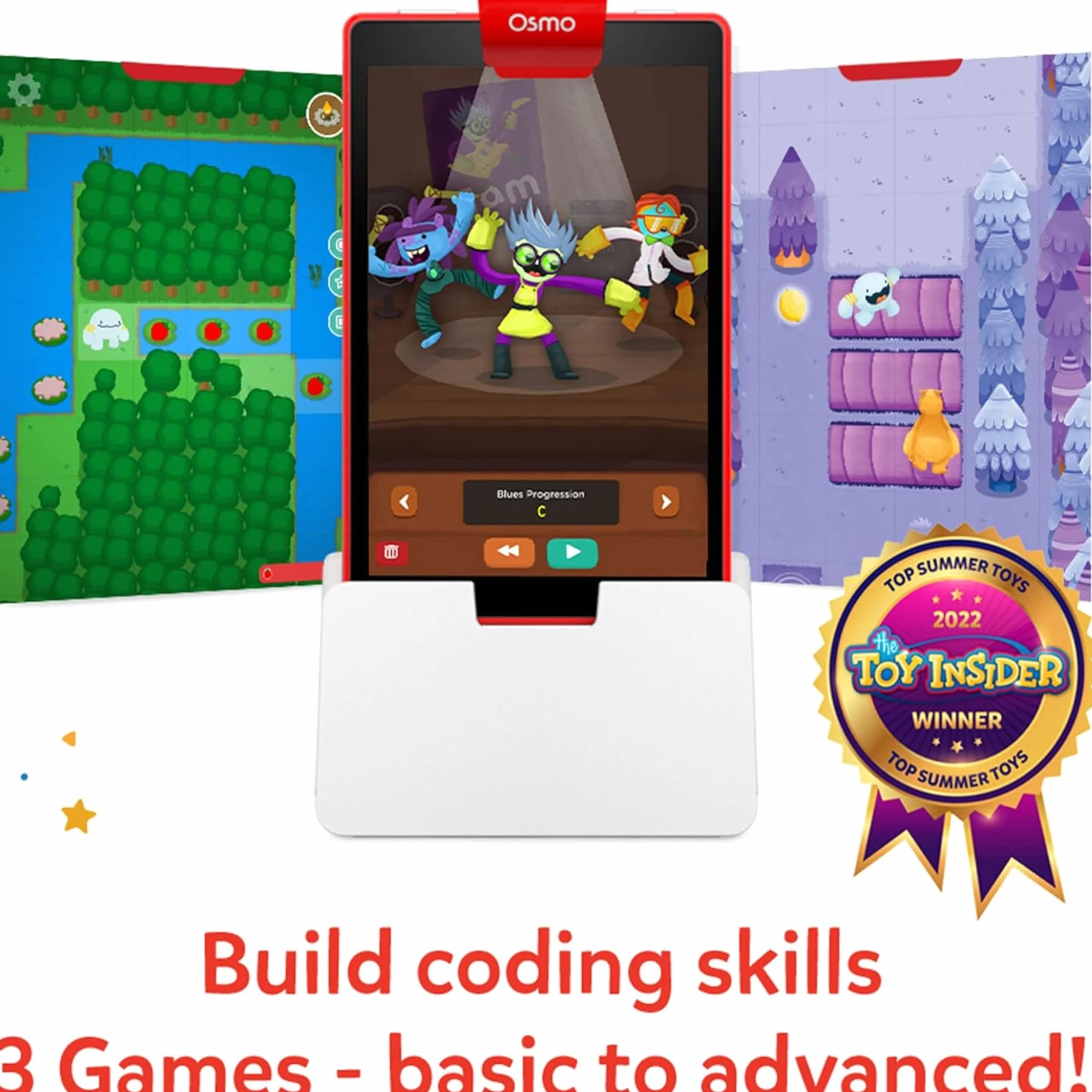 Osmo - Coding Starter Kit for Fire Tablet - 3 Educational Learning Games - Ages 5-10+ - Learn to Code, Coding Basics & Coding Puzzles - STEM Toy (Osmo Fire Tablet Base Included)