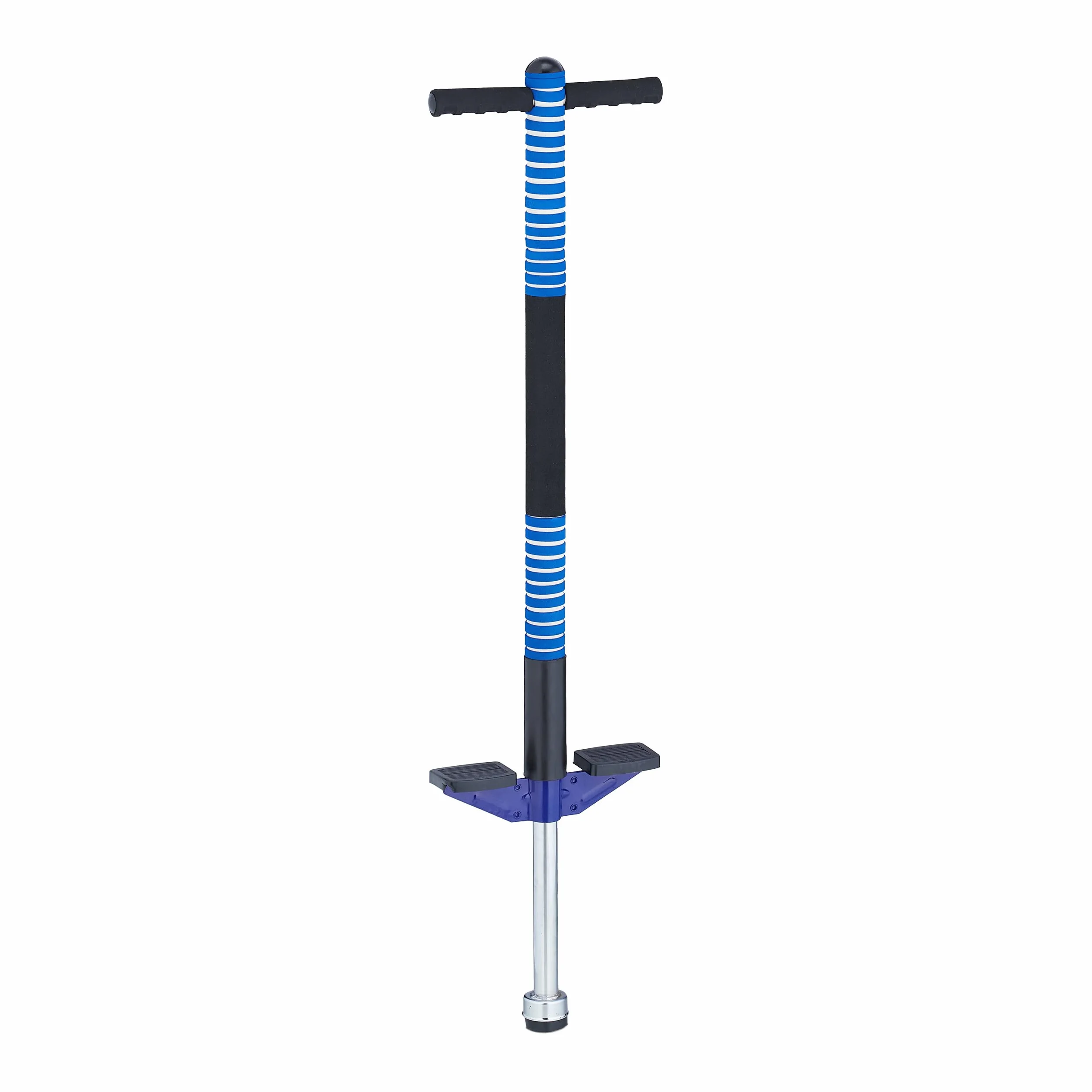Relaxdays Kij pogo dla dzieci skakanka 35 kg stal nierdzewna antypoślizgowa niebieska