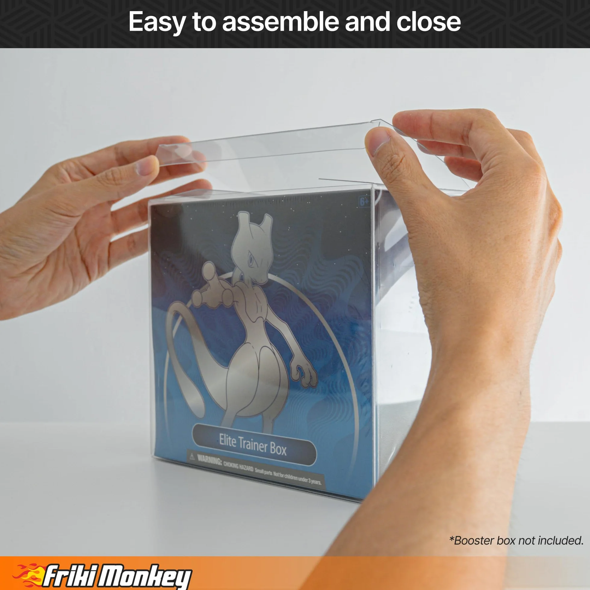 PET Elite Trainer Box 10 sztuk, plastikowa osłona na pudełka ETB 19 x 16,7 x 9 cm, kompatybilna z Pokémon Elite Trainer Box - Sztywny, wytrzymały, odporny na kurz