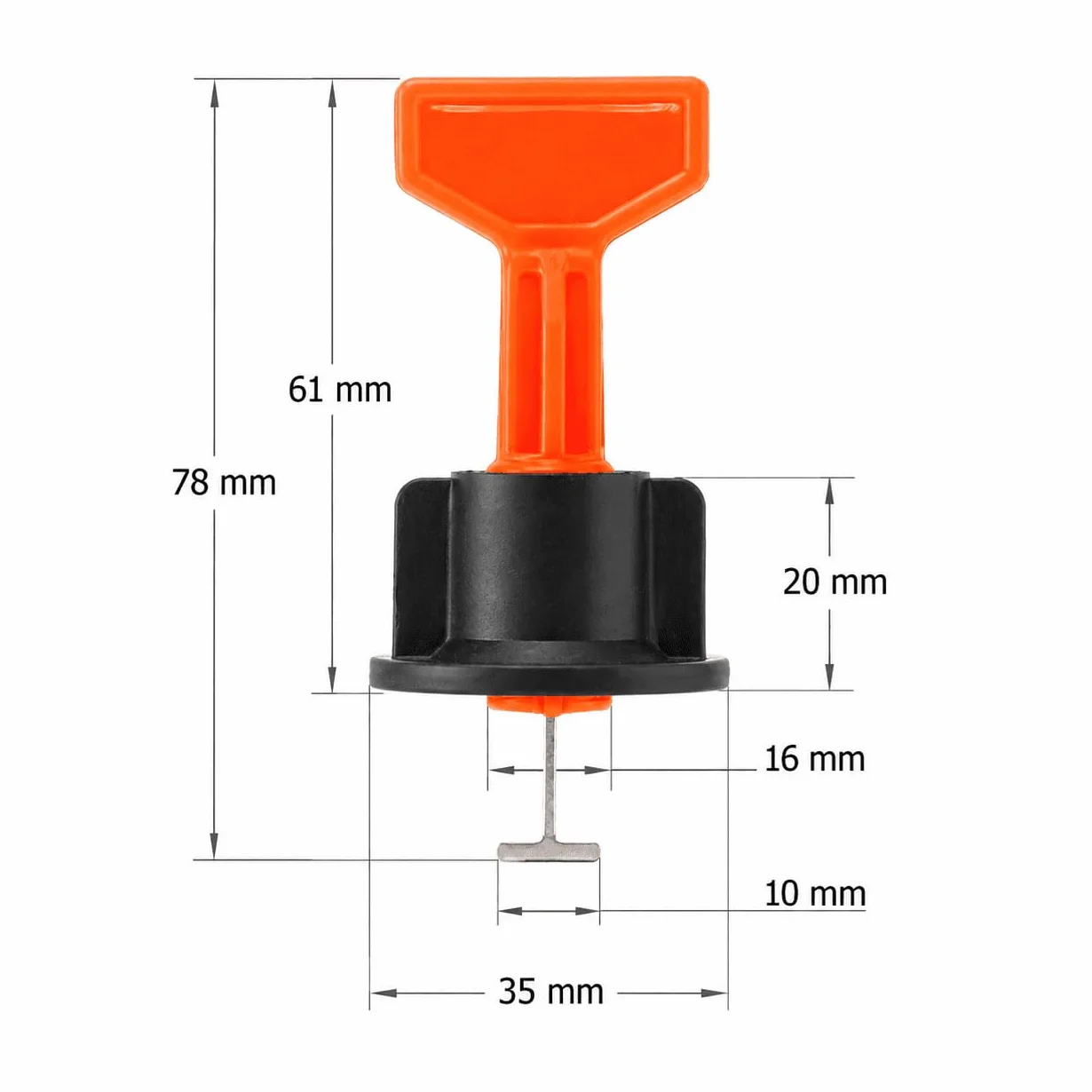 MidGard System poziomowania, pomoc w układaniu płytek, wielokrotnego użytku, zestaw do poziomowania płytek ściennych i podłogowych, do fug o szerokości 2-6 mm, w zestawie 4 specjalne klucze ze stali i