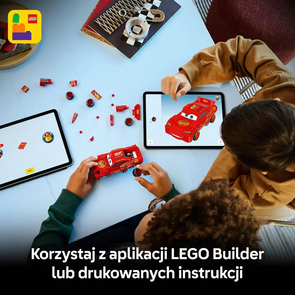 LEGO Speed Champions | Zygzak McQueen, zabawka konstrukcyjna dla chłopca i dziewczynki, samochód do składania dla 9-latka, zestaw z filmu Auta Disney Pixar, pomysł na prezent dla dzieci 77255