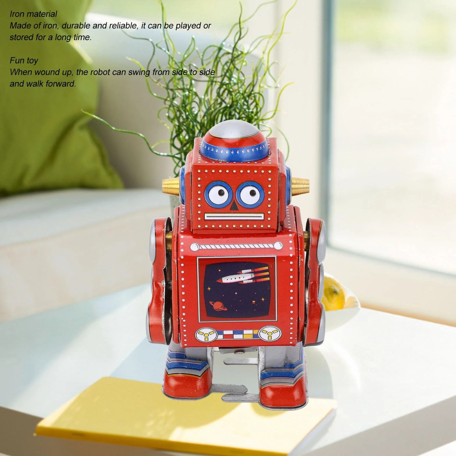 Vintage żelazny Robot Nakręcany, Dekoracyjny Metalowy Robot Bębniący, Nakręcany Robot-zabawka do Kawiarni, Baru, Restauracji, Kolekcji, Kolekcji świąteczny Urodzinowy