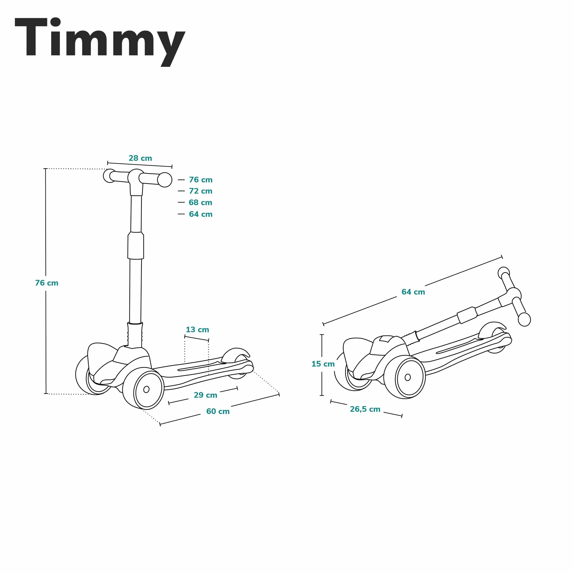 LIONELO TIMMY Hulajnoga Balansowa dla Dzieci od 3 roku życia do 50 kg, Trójkołowa Hulajnoga Dziecięca z Regulacją Wysokości, Antypoślizgowy Podest, Hamulec, Koła i Podest LED (Pomarańczowy)