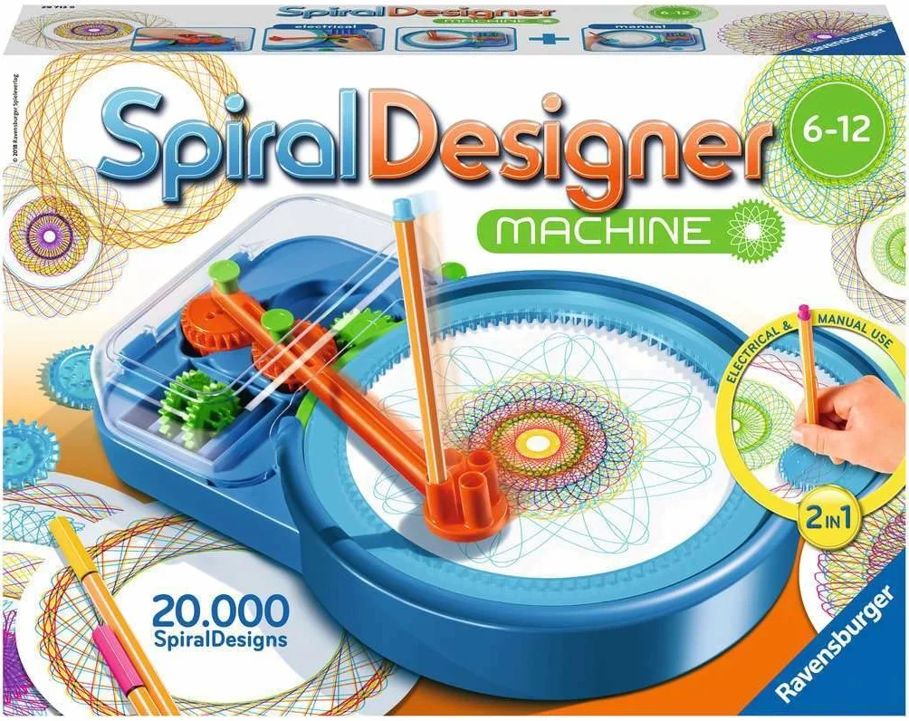 Ravensburger Spiral-Designer-Maschine, Zeichnen lernen für Kinder ab 6 Jahren, Kreatives Zeichen-Set für elektronisches oder manuelles Zeichnen