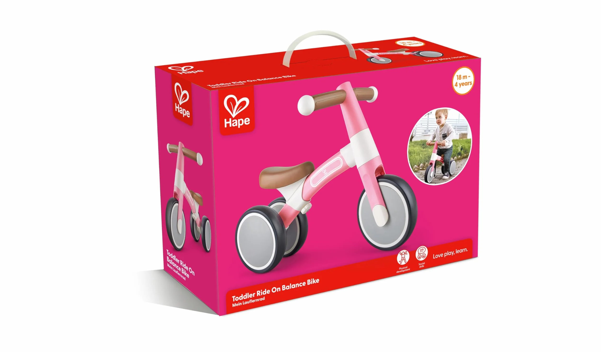 Balance Bike, Pink, Made of Aluminium, Hape My First Balance Bike. 12 months +