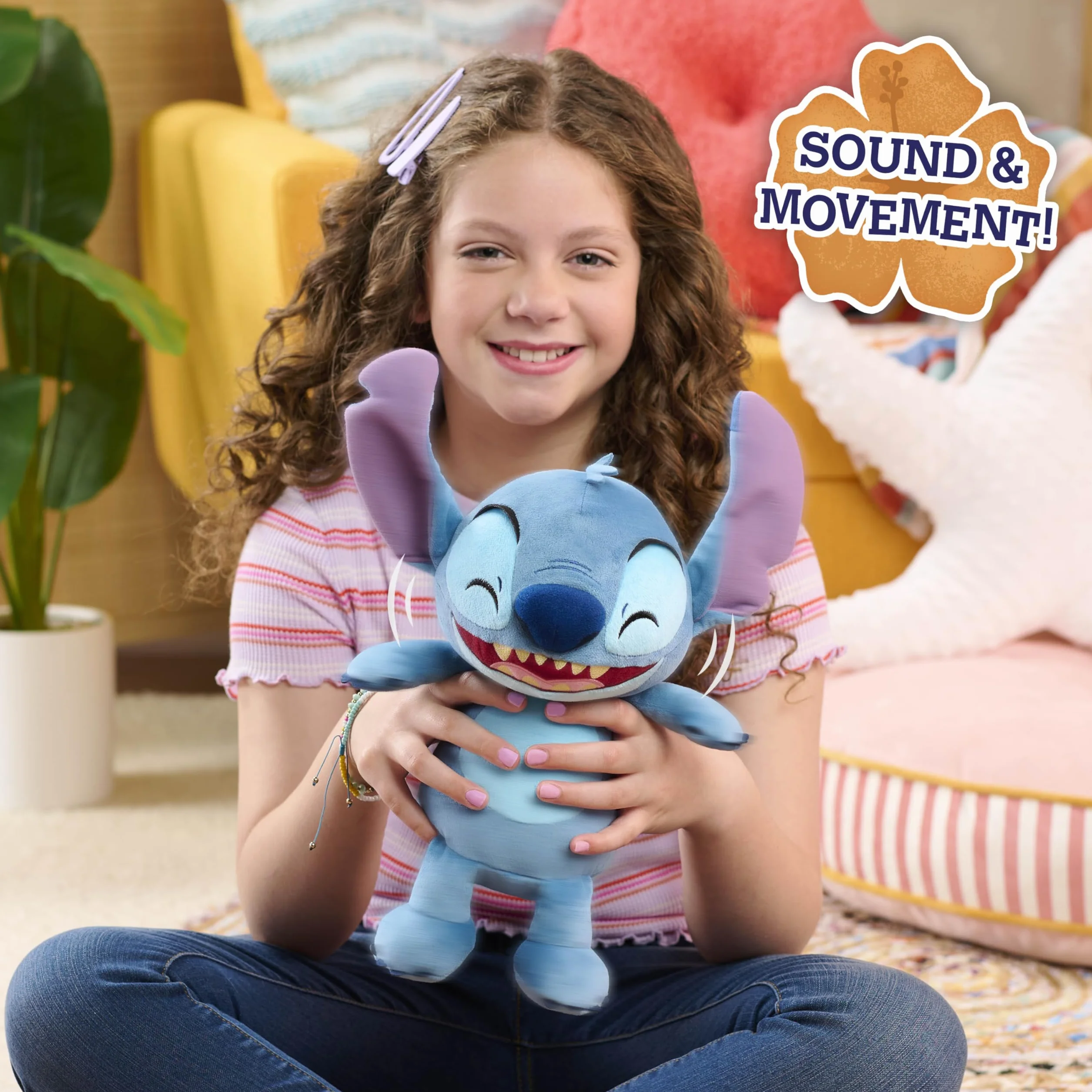 Just Play Disney Stitch Crack Me Up Plush Toy 11 cali Alien Zabawka dla dzieci od 3 lat