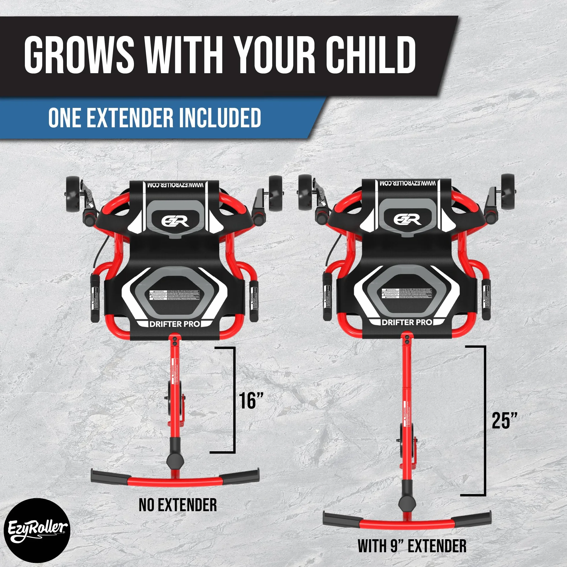 Ezyroller Funfahrzeug Drifter Pro X rower trójkołowy dla młodzieży i dorosłych od 10 Trike (czerwony)