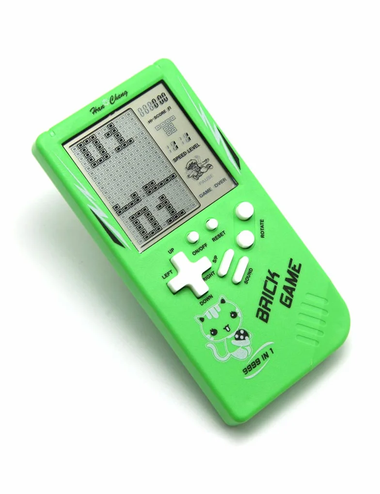 Retro konsola do gier z dużym ekranem 9999 w 1 czołg / wyścigi / strzelanie codzienna gra logiczna regulowana trudność i prędkość mała i łatwa do przenoszenia najlepsze prezenty (zielona)