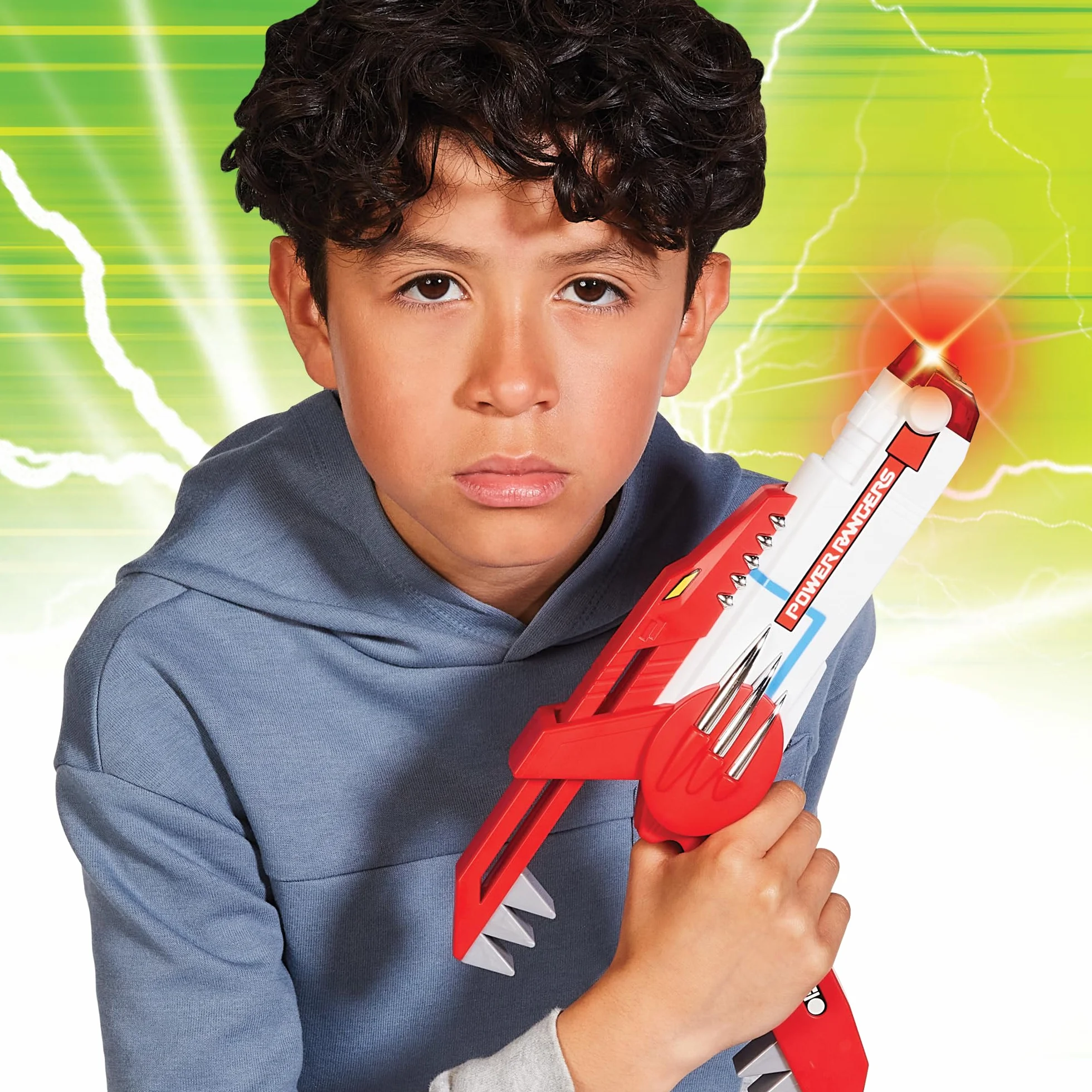 Power Rangers - Broń kostiumowa 2 w 1, elektroniczny blaster, funkcje dźwięku i światła, dla dzieci od 4 lat, PWG11