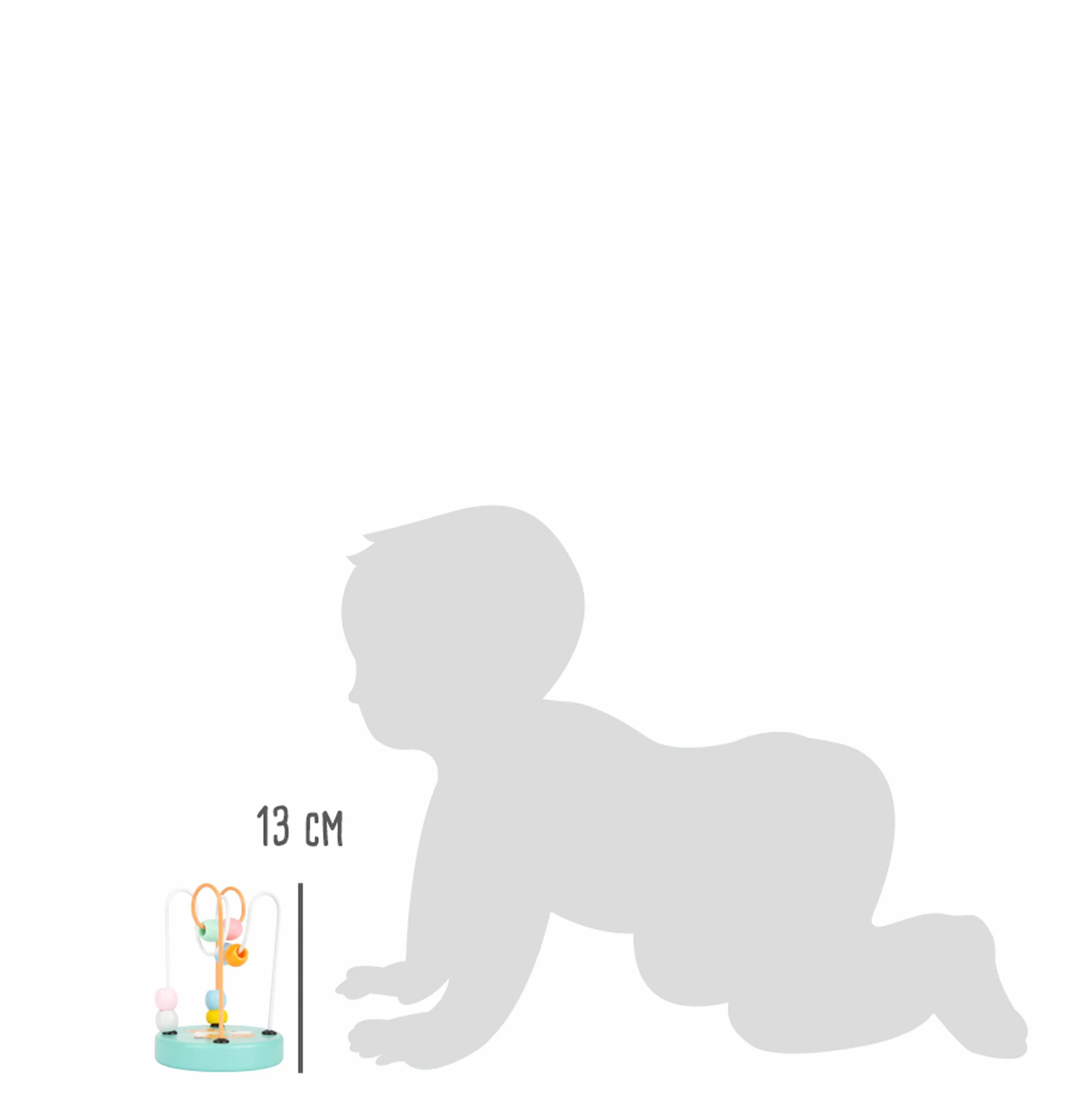 small foot Kokarda motoryczna lis, pastelowa, z kolorowymi kulkami i dwoma metalowymi kokardkami, od 12 miesięcy, 11763, wielokolorowa