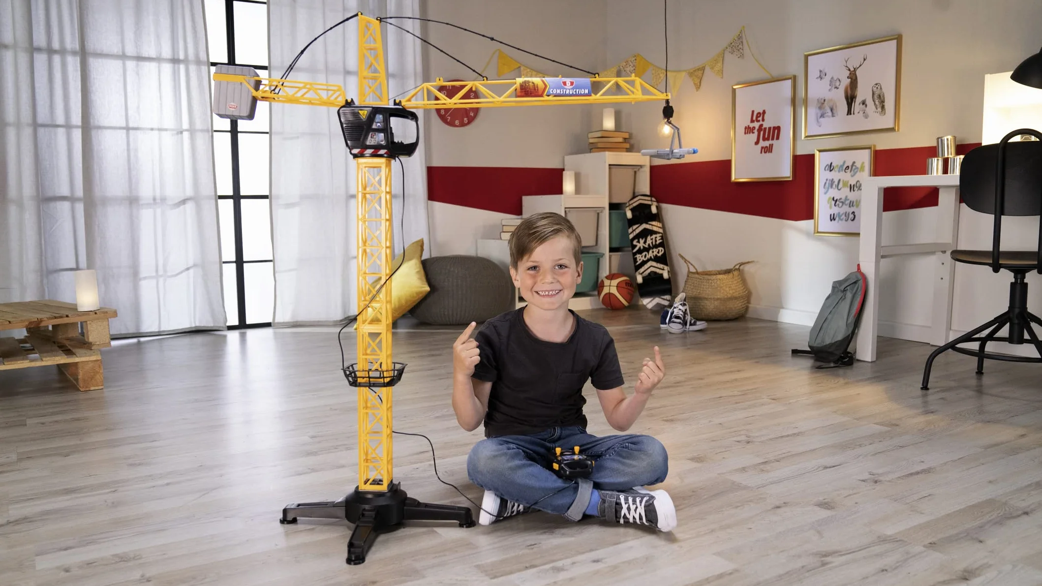 Dickie 201139013 CONSTR Dźwig Gigant z dźwiękiem, 100 cm