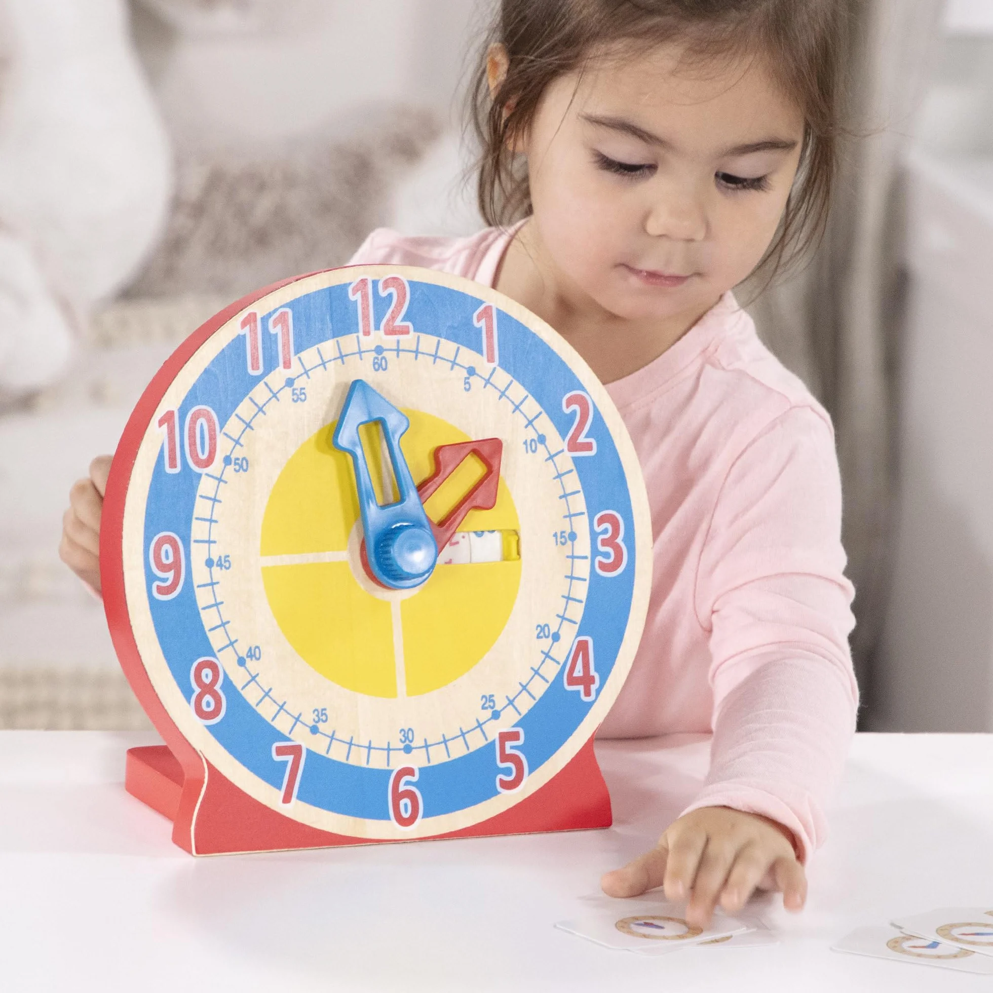 Melissa & Doug – zegar do ustawiania i podawania godziny | zabawka rozwojowa | motoryka | 3+ | prezent dla chłopca lub dziewczynki