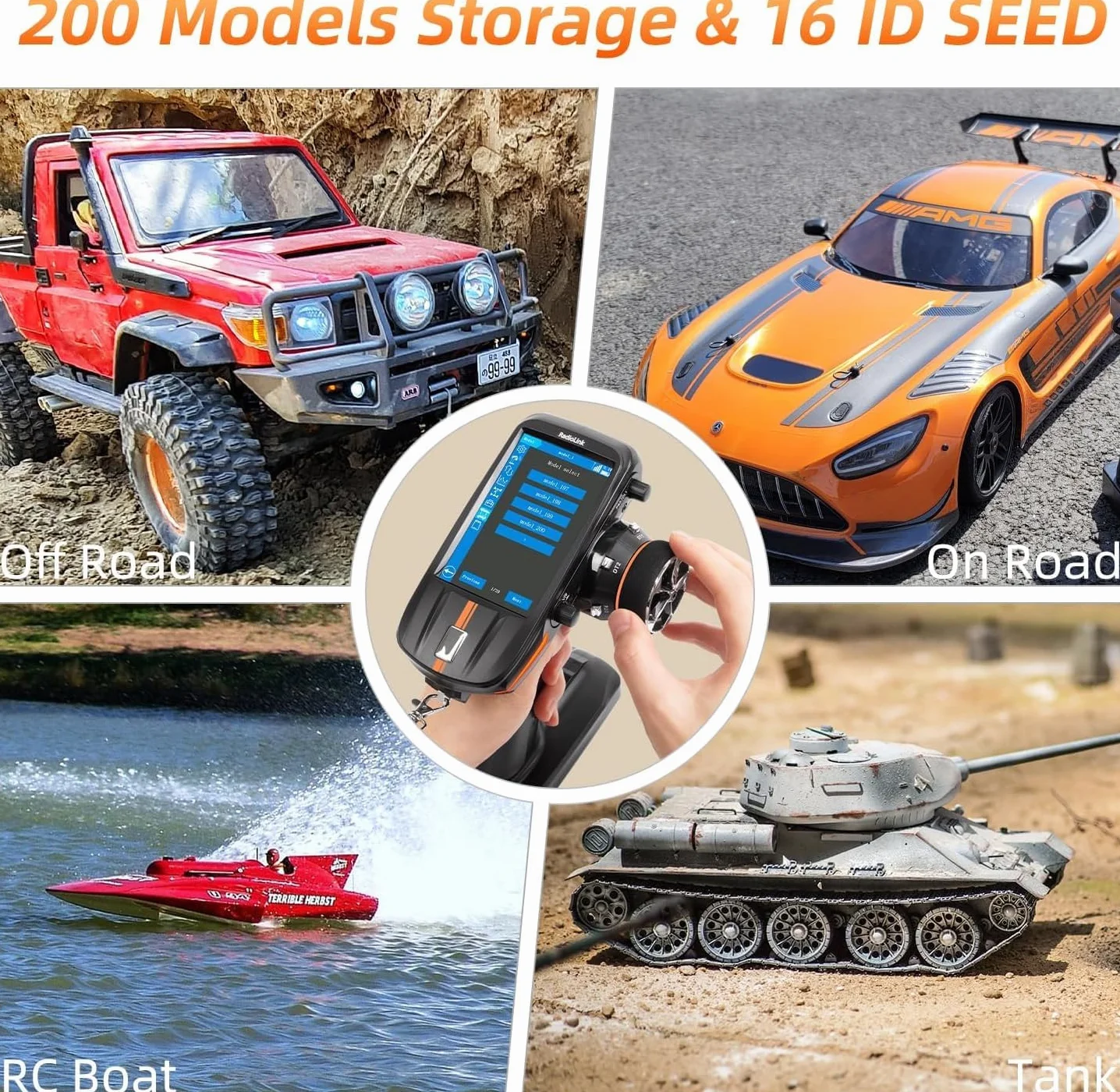 Radiolink RC Nadajnik RC8X 8 Kanałów 2.4G i 2 Odbiorniki Żyroskopowe R8FG i R4FGM – Zdalny Kontroler Radiowy z Telemetrią Napięciową i Ekranem FPV do Samochodów RC, Łodzi i Pojazdów Gąsienicowych