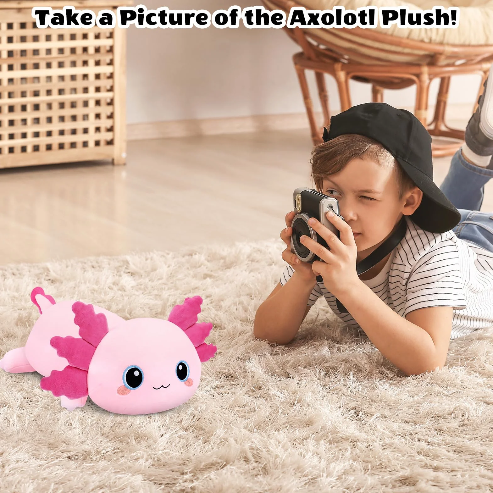 SQEQE Maskotka Axolotl, Kawaii pluszowa zabawka o wadze, miękka pluszowa zabawka jako prezent dla dzieci i dorosłych, 60 cm