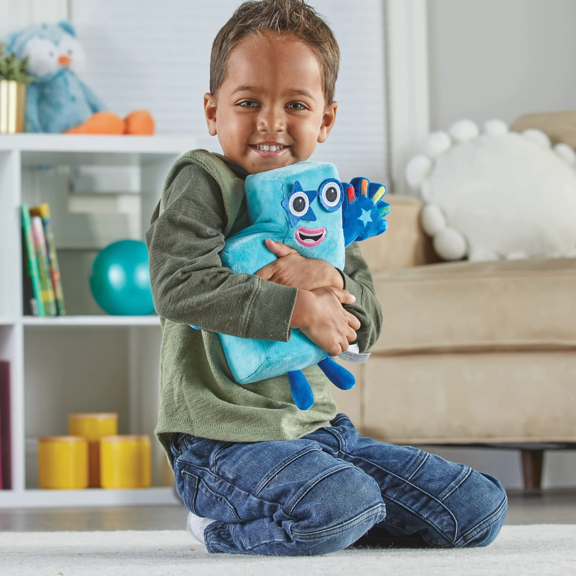 Learning Resources Sing-Along Numberblock Five Plush Interactive Toy, Counting Toy Age 3+, Light Up Toy, 12 Phrases and Songs, Numberblocks Theme Song