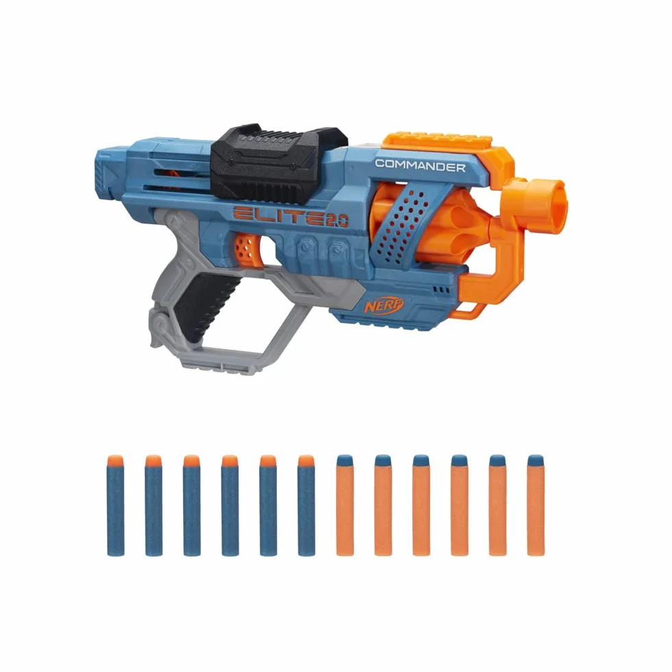 Nerf Commander Rc-6 Nerf Wyrzutnia Strzałek, Niebieski/Pomarańczowy, Od 8 lat
