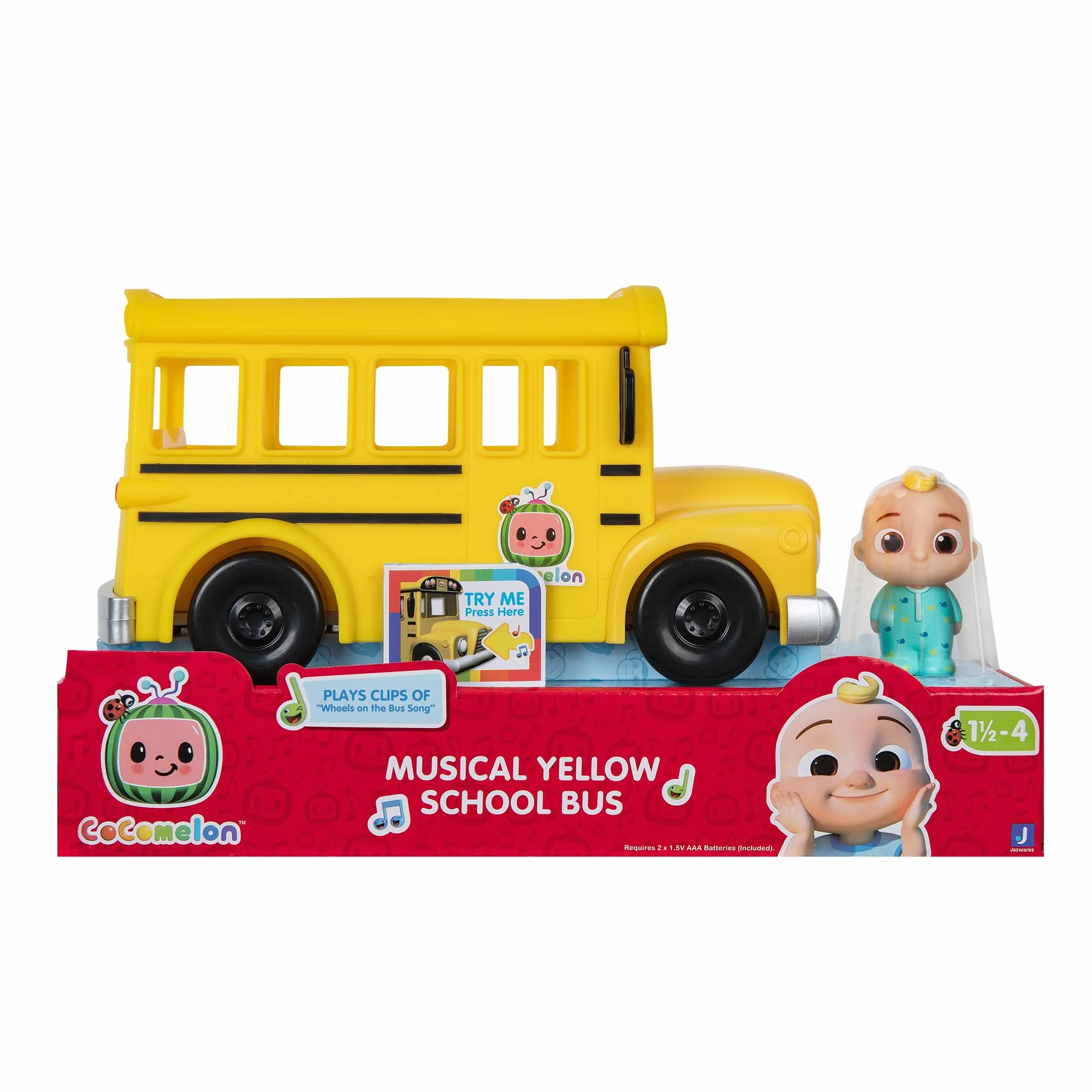 CoComelon CMW0031 autobus z dźwiękiem i figurką JJ dla dzieci od 2 lat