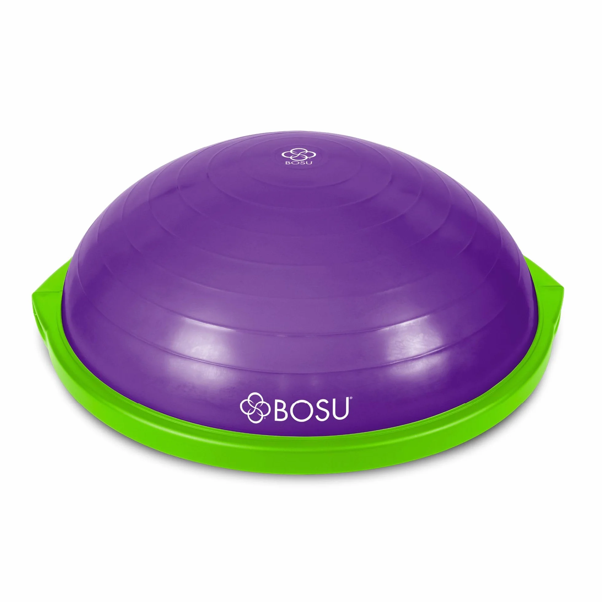 Bosu Balance Ball Trenażer równowagi, sprzęt do ćwiczeń w domu z przewodnikami treningowymi i pompką, 66 cm, niebieski – nadmuchiwana platforma fitness do treningu siłowego, ćwiczeń, równowagi