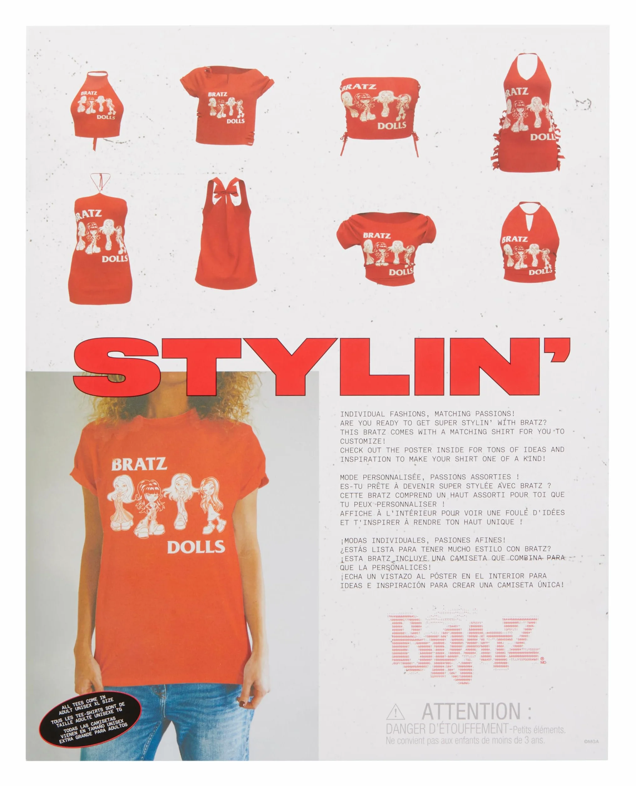 Bratz Stylin' Jade – Modna Lalka z Koszulką do Personalizacji dla Ciebie, w Zestawie Akcesoria – Urocza Zabawka dla Dziewczynek
