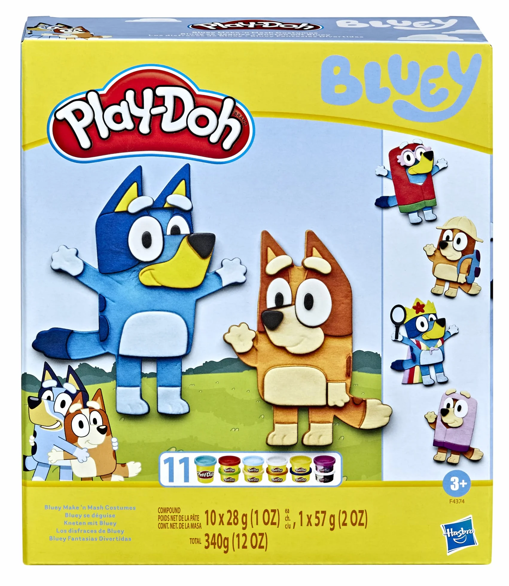 Play-Doh Przebrania Blue Zestaw do zabawy dla dzieci od 3 lat, 11 tub ciastoliny