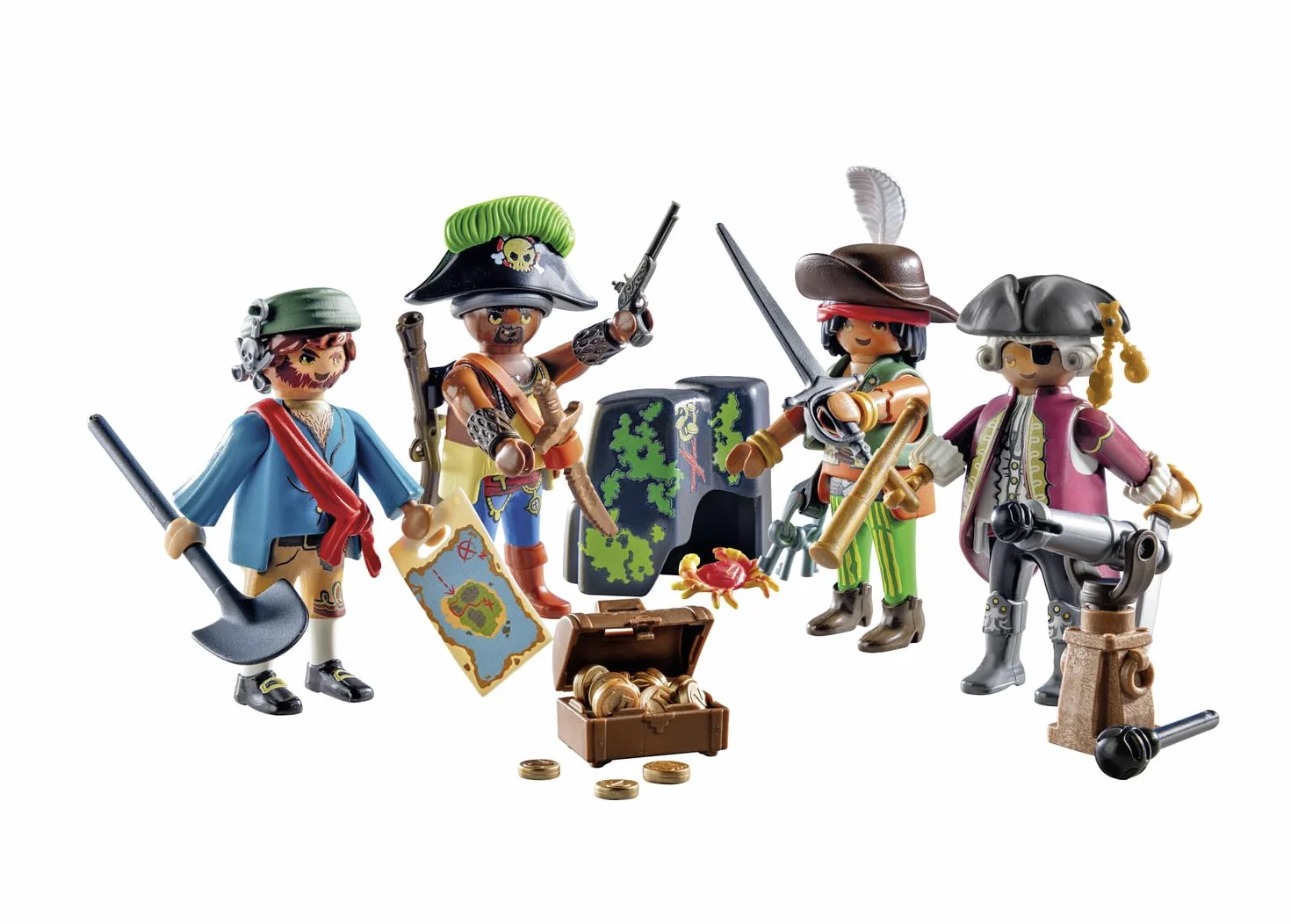 PLAYMOBIL Pirates 71533 My Figures: Piraci, Składanie różnorodnych figurek piratów, w zestawie mapy skarbów i ozdoby do kapelusza pirackiego, zestaw odpowiedni dla dzieci od 5 roku życia