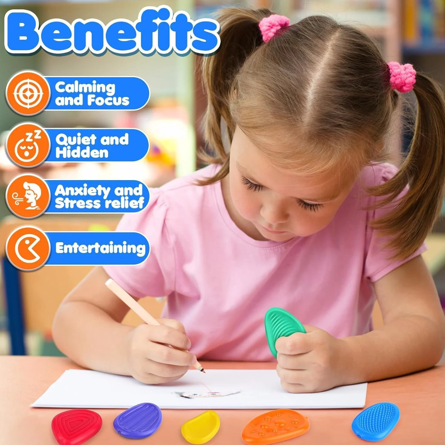 Fidget Toys Sensory Stones, zabawki antystresowe, sensoryczne, antystresowe, teksturowane, dla dzieci z autyzmem, 12 sztuk