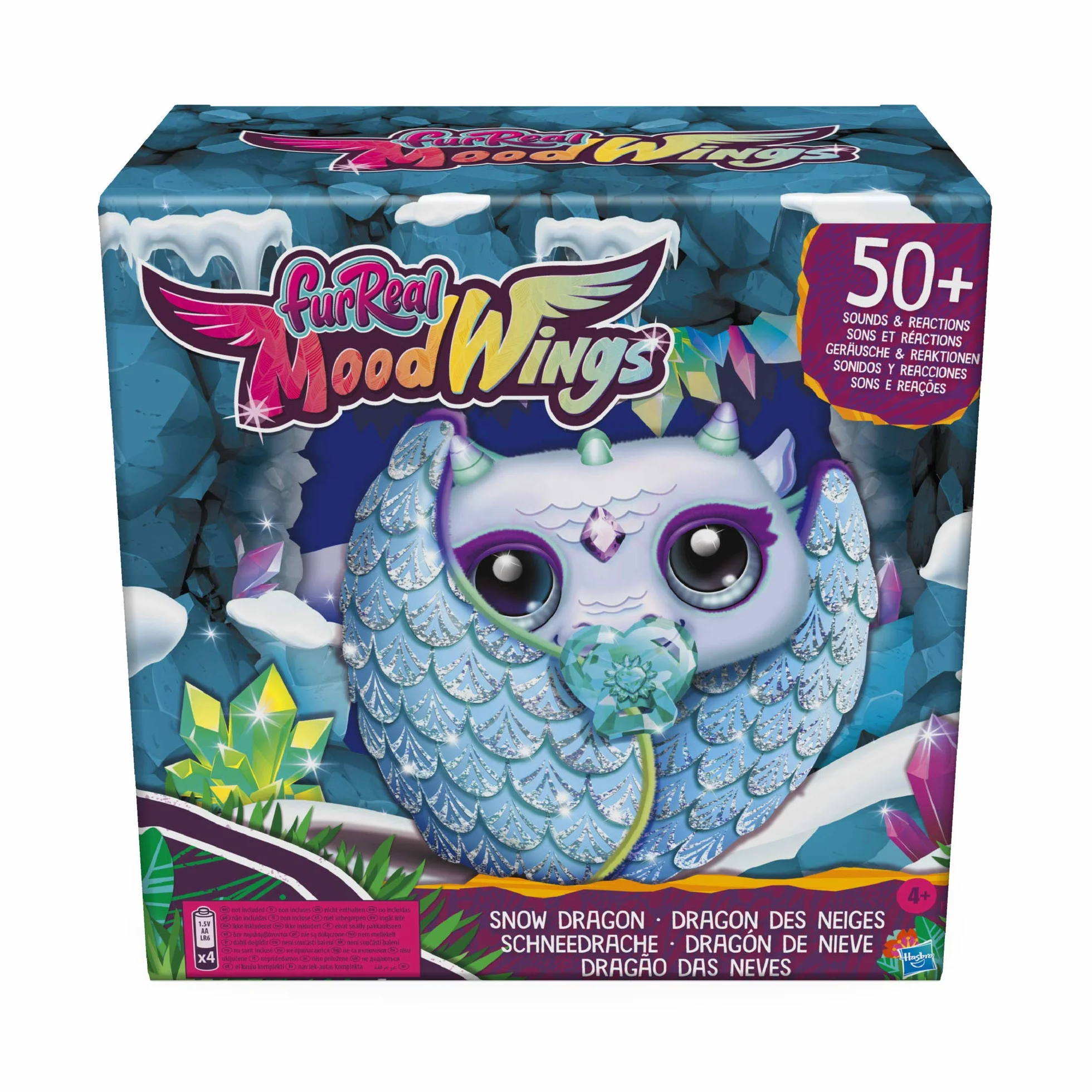 FurReal friends Moodwings Snow Dragon Interaktywna zabawka dla zwierząt domowych, ponad 50 dźwięków i reakcji, wiek od 4 lat [wyłącznie w serwisie Amazon] – wyłącznie w serwisie Amazon