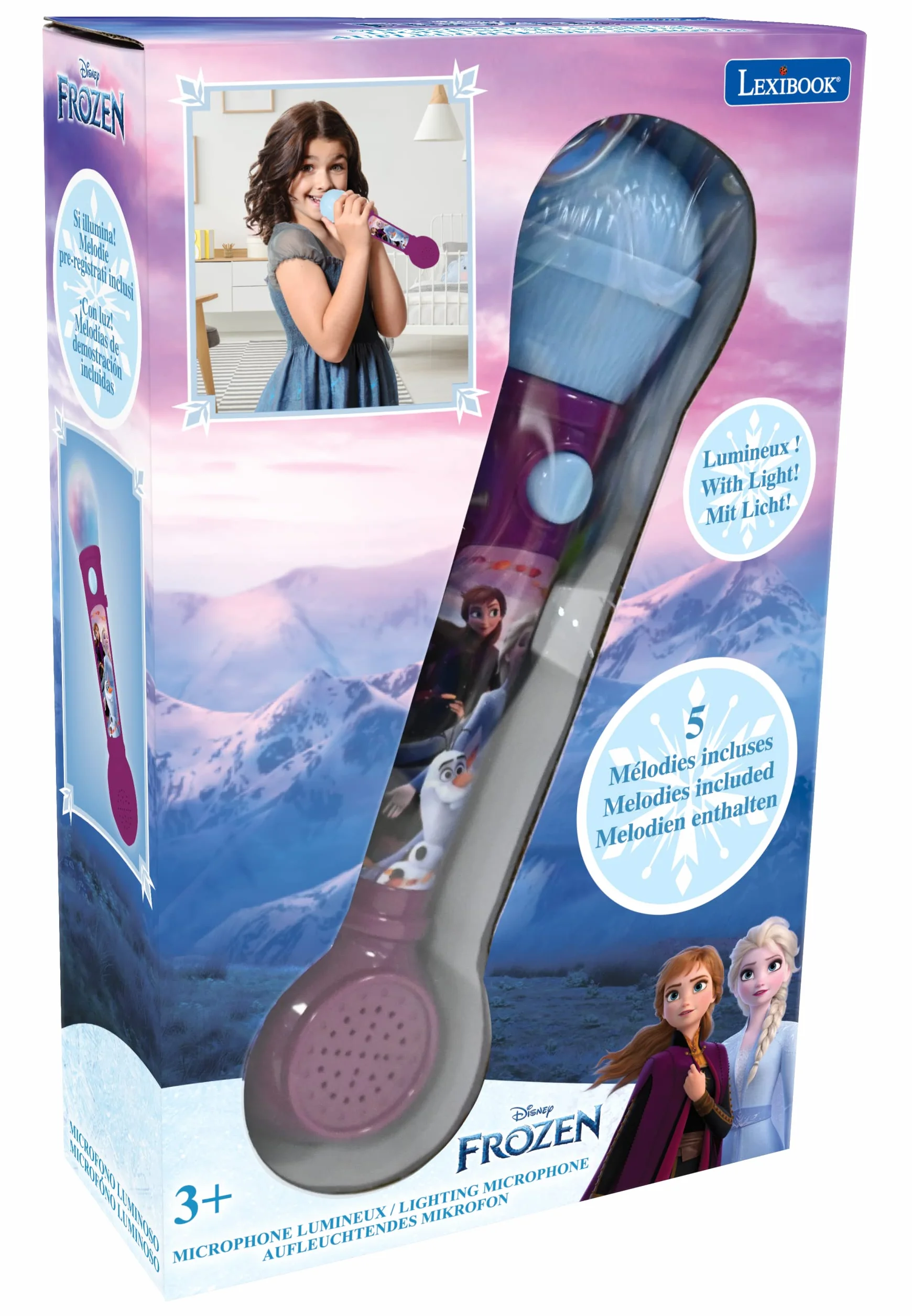 Lexibook Frozen Mikrofon dla Dzieci Gra Muzyczna Zintegrowany Głośnik Efekty Świetlne MIC80FZ