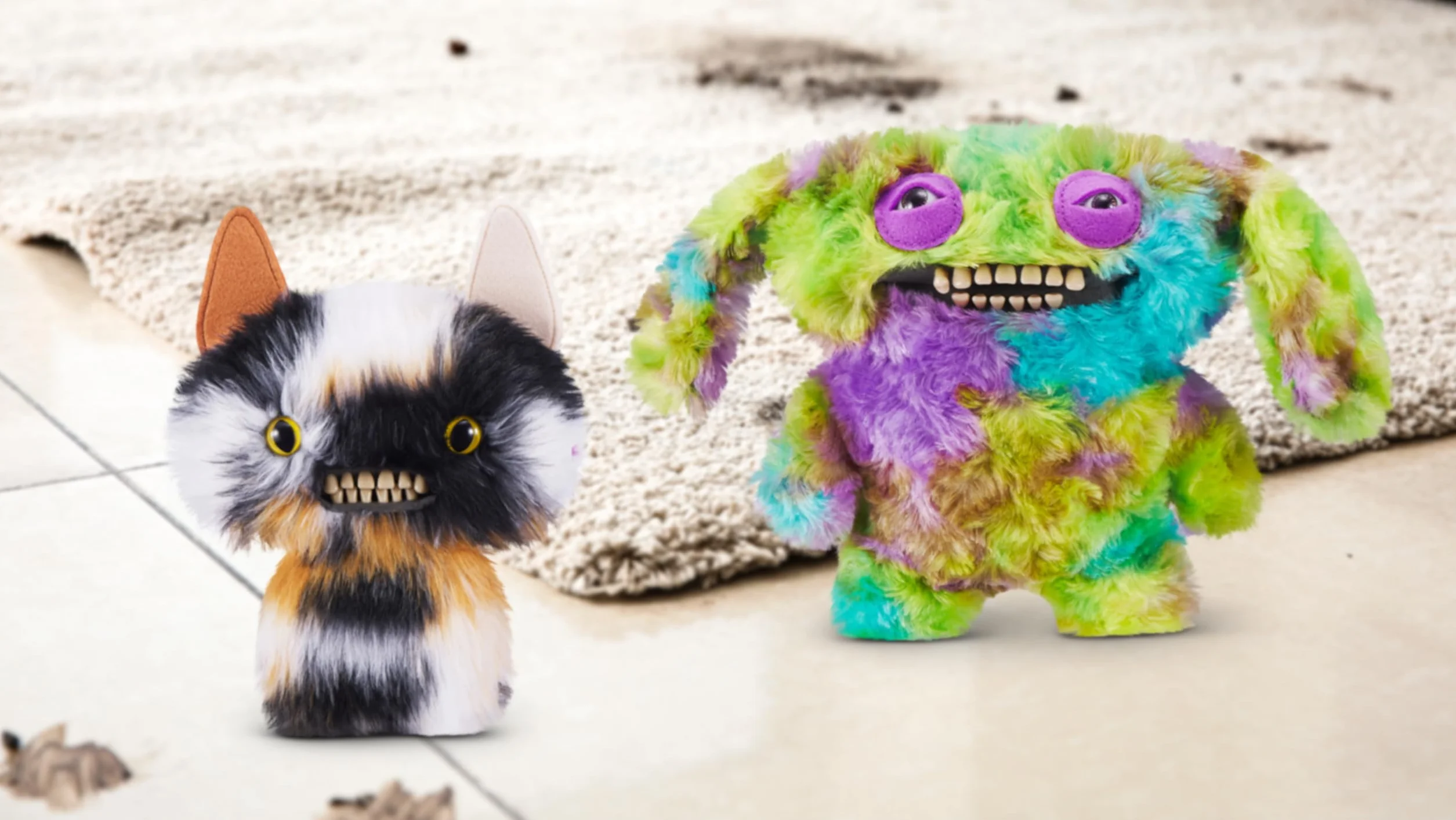 Fuggler -BUTT UGLY PET 22.9 cm SERIA 1-PLUSH 2PK(skrzydlaty nietoperz - Calico Cat i złota rybka)