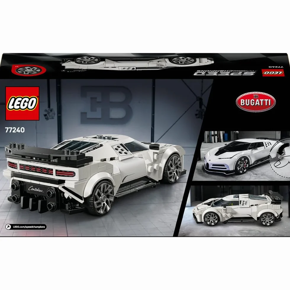 LEGO Speed Champions Hipersamochód Bugatti Centodieci, samochód dla dziewczynki i chłopca z jedną minifigurką, pomysł na prezent dla 9-latków i fanów motoryzacji i modeli kolekcjonerskich 77240