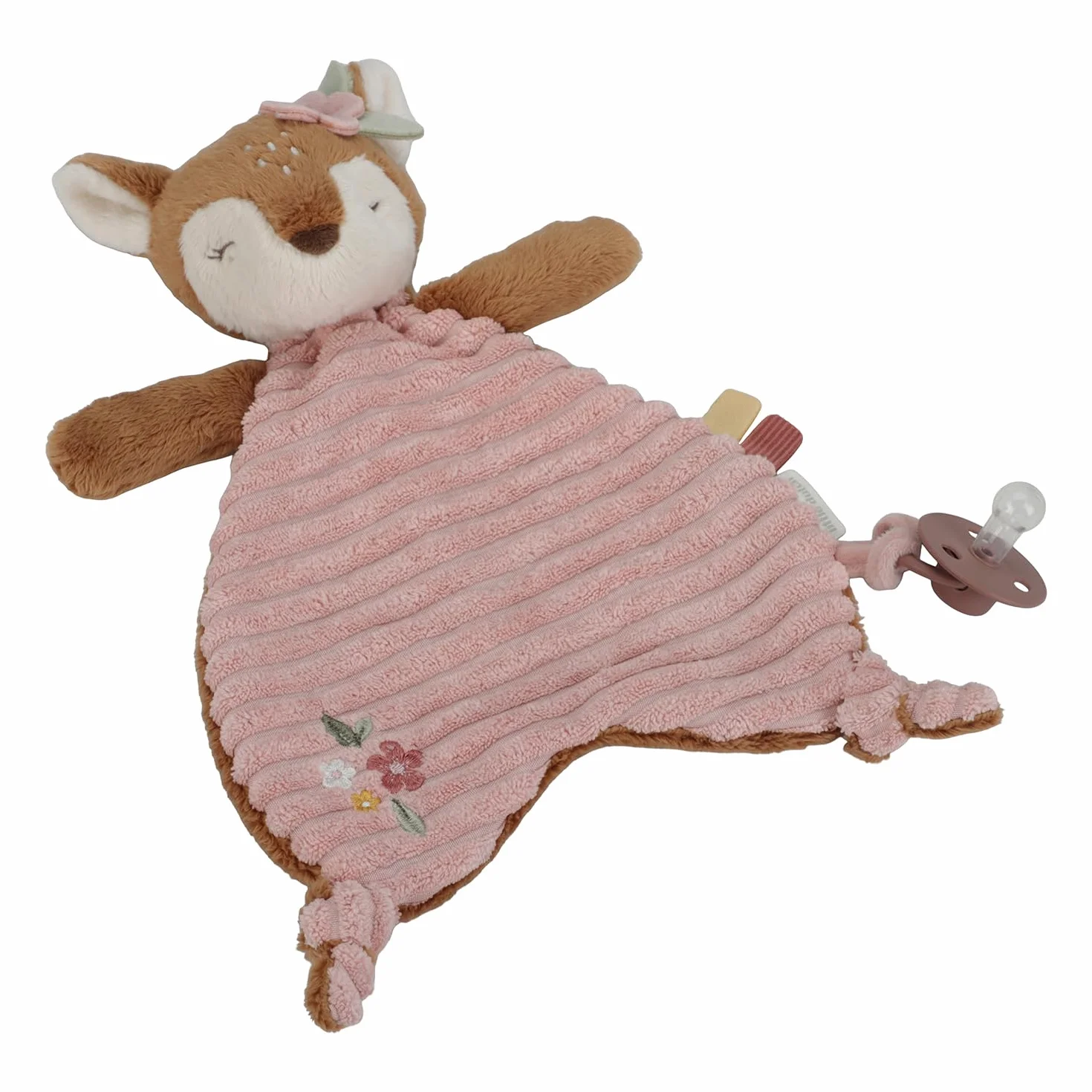 Little Dutch 9002 chusta do przytulania smoczek jeleń - Fairy Garden różowa