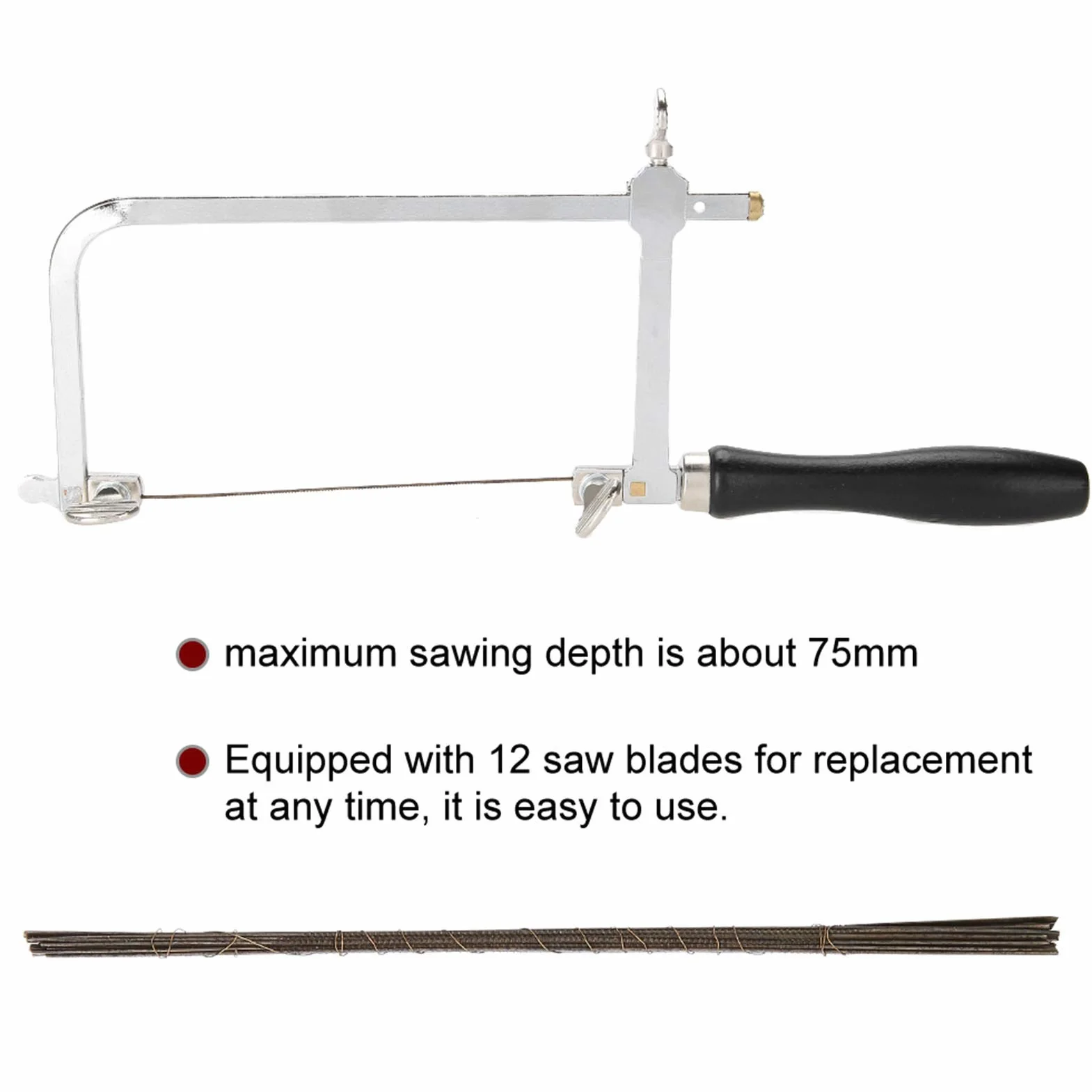 Jewlers Saw Frame, 12 Blades Jubilerzy Sawbow Saw Frame Mini Imadło Stołowe Zestaw Biżuterii z Zaciskiem Tworzenie Biżuterii DIY Narzędzie Rzemieślnicze Jubilerzy Sawbow Saw Frame Coping Saw Frame