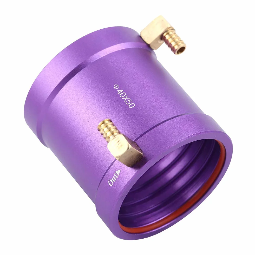 RC metalowa kurtka chłodząca wodę, 40 mm rozpraszanie ciepła woda chłodzenie M5 kurtka RC łódź chłodzona wodą adapter gwintowany zestaw akcesoriów do silnika łodzi 4074 4082 RC, fioletowa