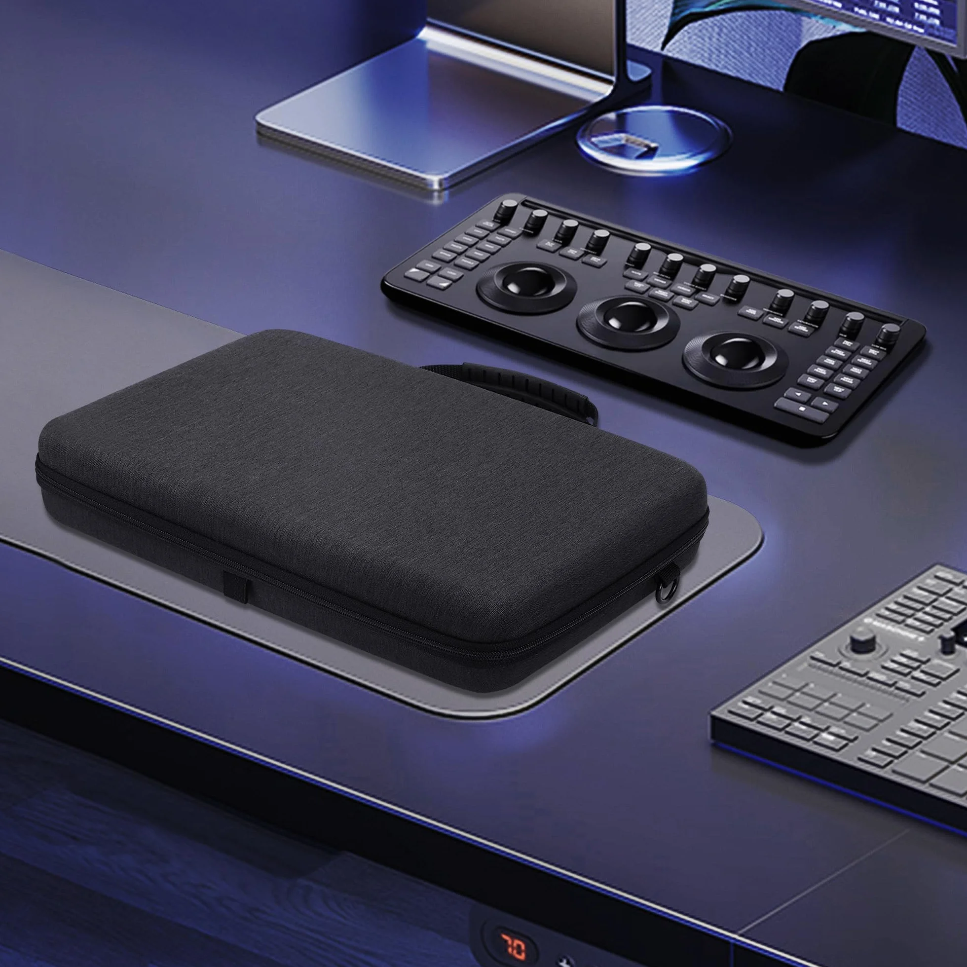 Geekria twarda walizka podróżna, torba ochronna EVA, kompatybilna z Blackmagic Design Davinci Resolve Micro Color Panel (ciemnoszary)