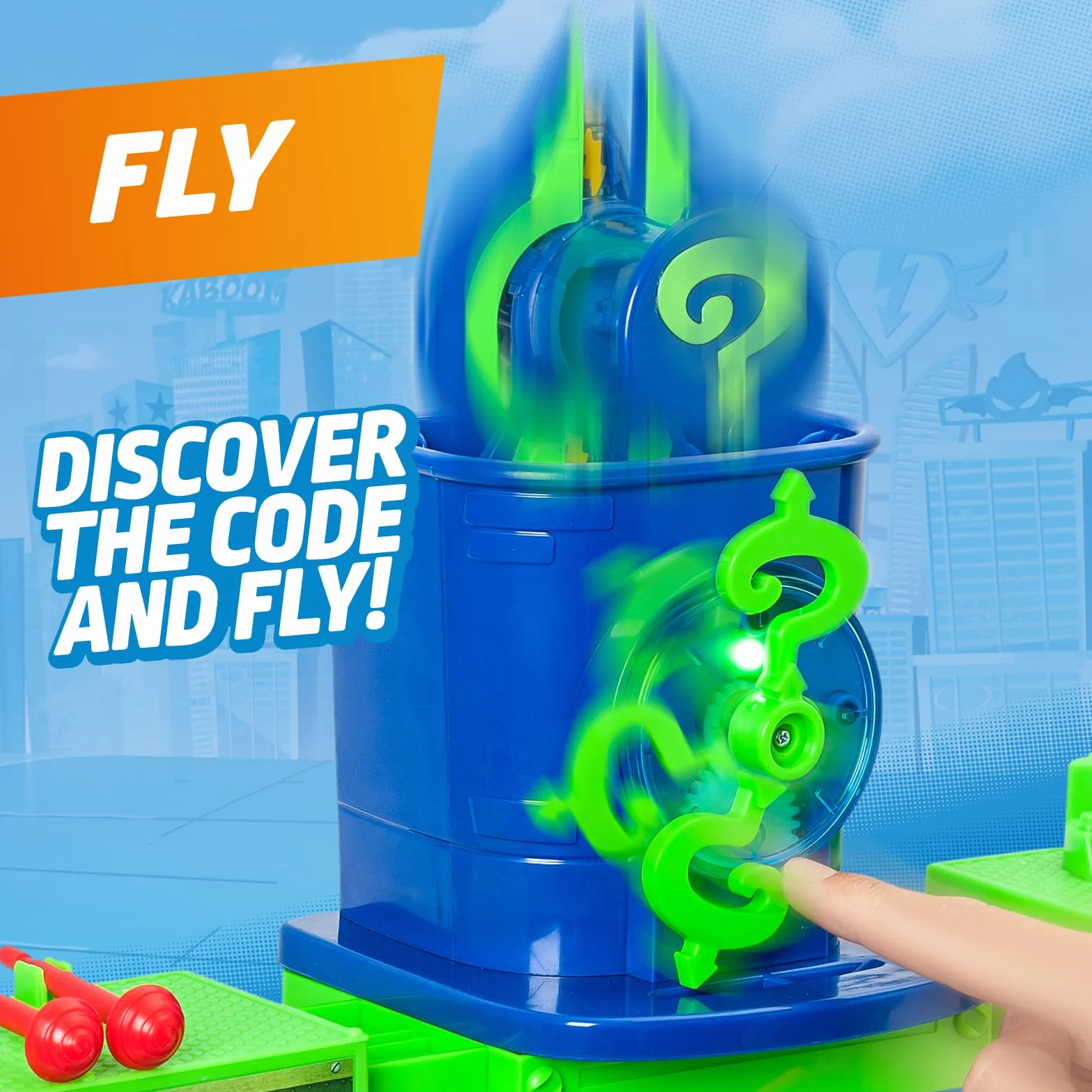 SUPERTHINGS KAZOOM POWER -Playset Enigma Tower.Wieża Enigmy z serialu telewizyjnego Klanu "Kazoom Power".Zawiera 1 Wieża,1 Ekskluzywna Enigma,1 Samolot,1 więzienie,1 katapulta,1 wyzwalacz, pociski