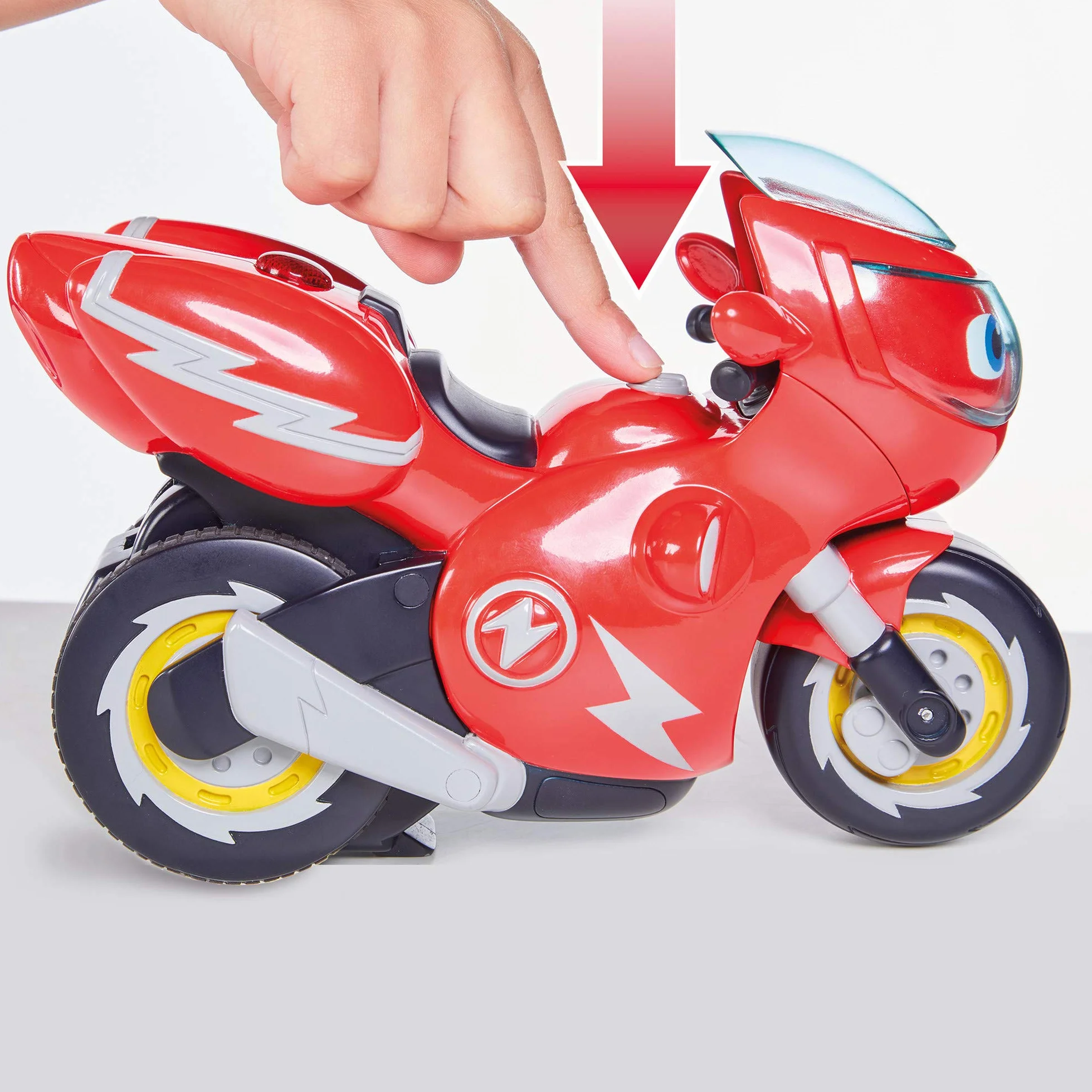 RC Turbo Trick Ricky, motocykl kaskaderski z pilotem zdalnego sterowania sprawia, że Wheelies i zapierające dech w piersiach obroty o 360 stopni, Ricky Zoom zapewnia doskonałe przygody dla