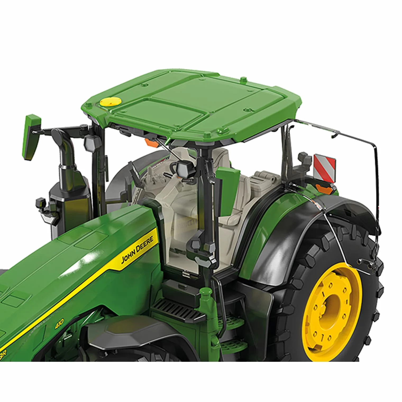 WIKING 077859 Ciągnik John Deere 8R 410, 1:32, Metal,Plastik, od 14 lat, wiele funkcji, otwierana maska, ruchome cięgła górne i dolne