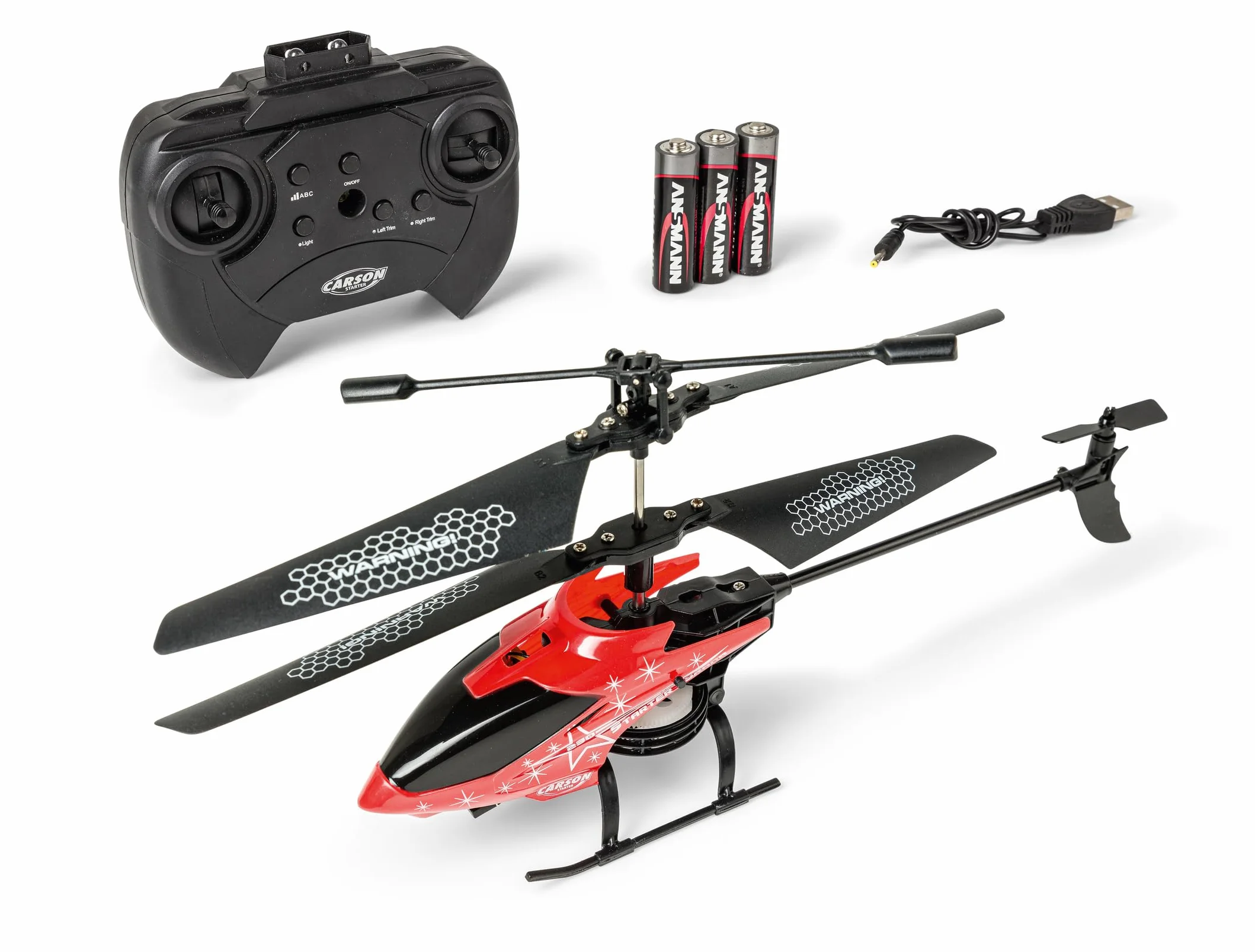 Carson 500507199 Starter Tyrann 230 IR 2CH 100% RTF czerwony – helikopter, dla początkujących, RC Heli, zdalnie sterowana zabawka