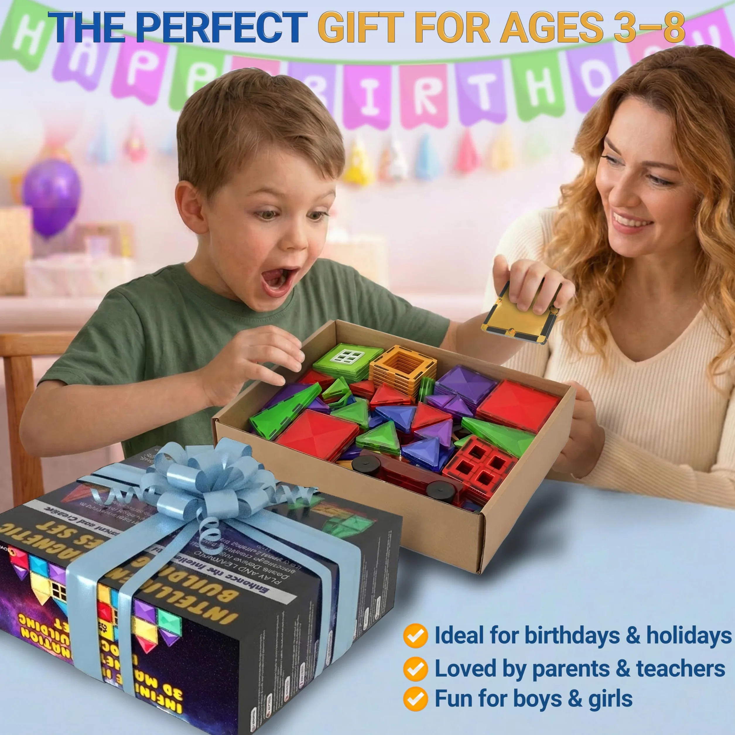 Desire Deluxe Montessori magnetyczne klocki XXL, wielokolorowe