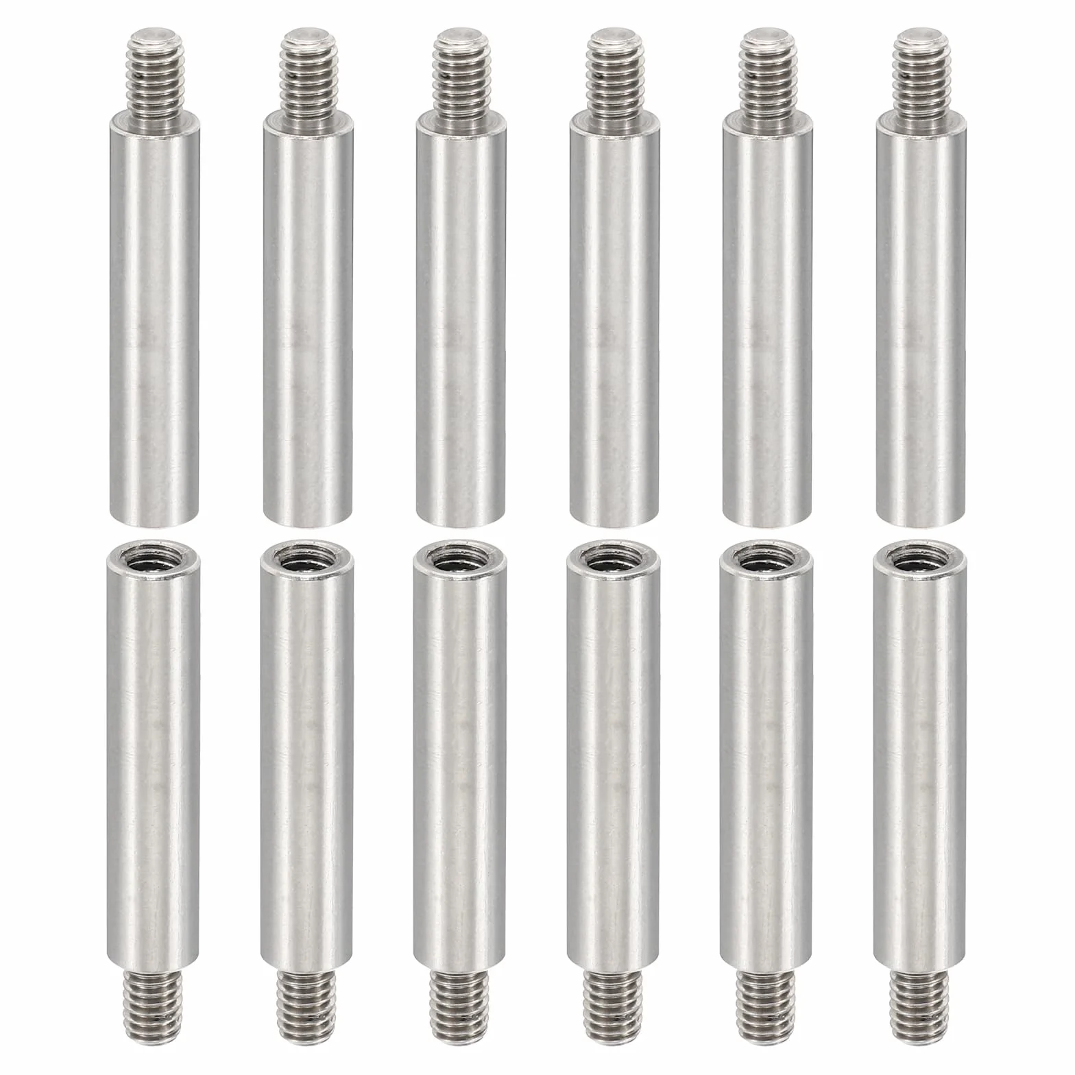 PATIKIL 12 sztuk dystansowych M4, dystansowe dystansowe M4 30 + 6 mm, aluminiowe gwintowane elementy dystansowe, zestaw śrub 4 mm, średnica wewnętrzna 6 mm, metryczne adaptery gwintu męskiego