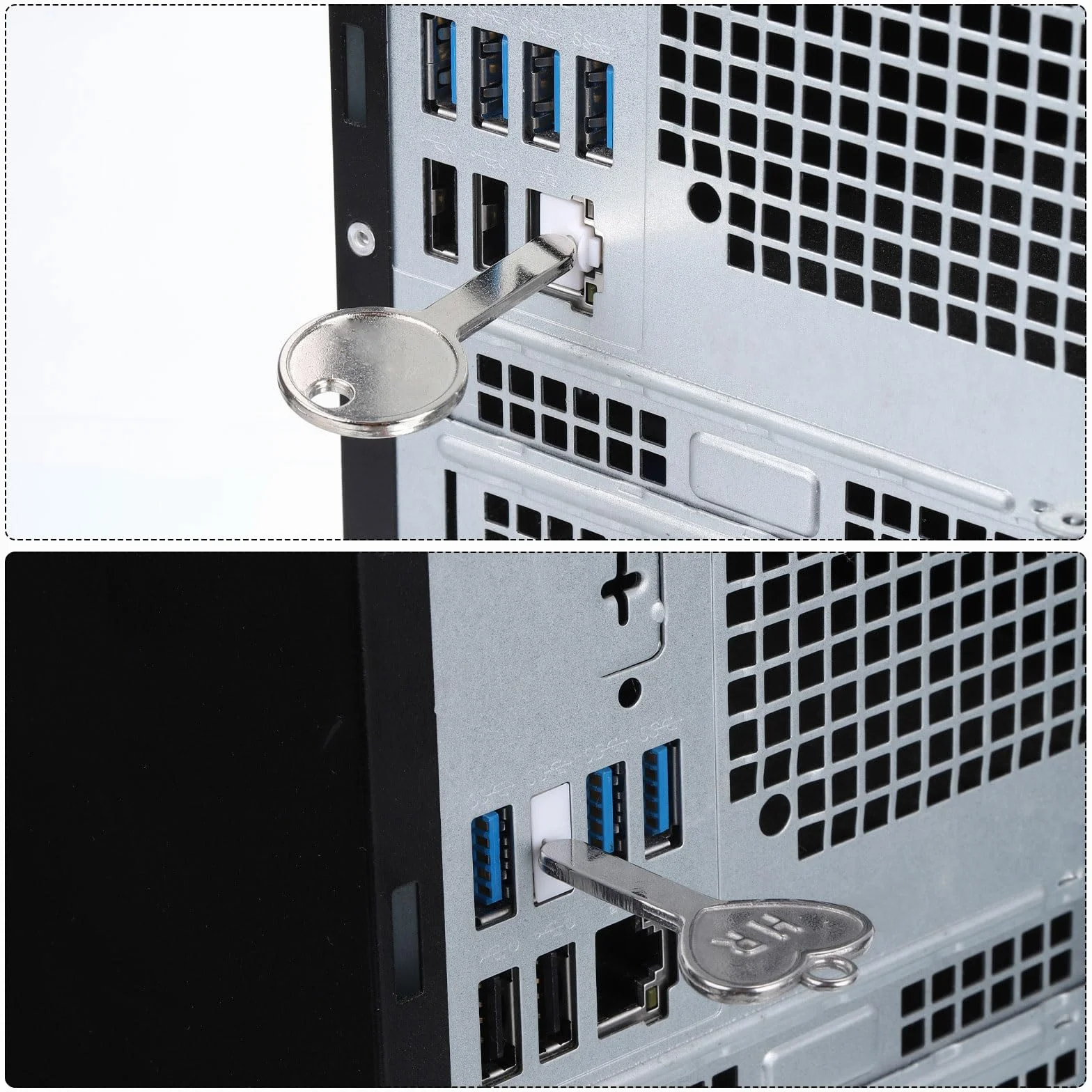 QUARKZMAN 12 sztuk blokada drzwi RJ45 / pyłoszczelna blokada PC z kodowanym kluczem, czerwony