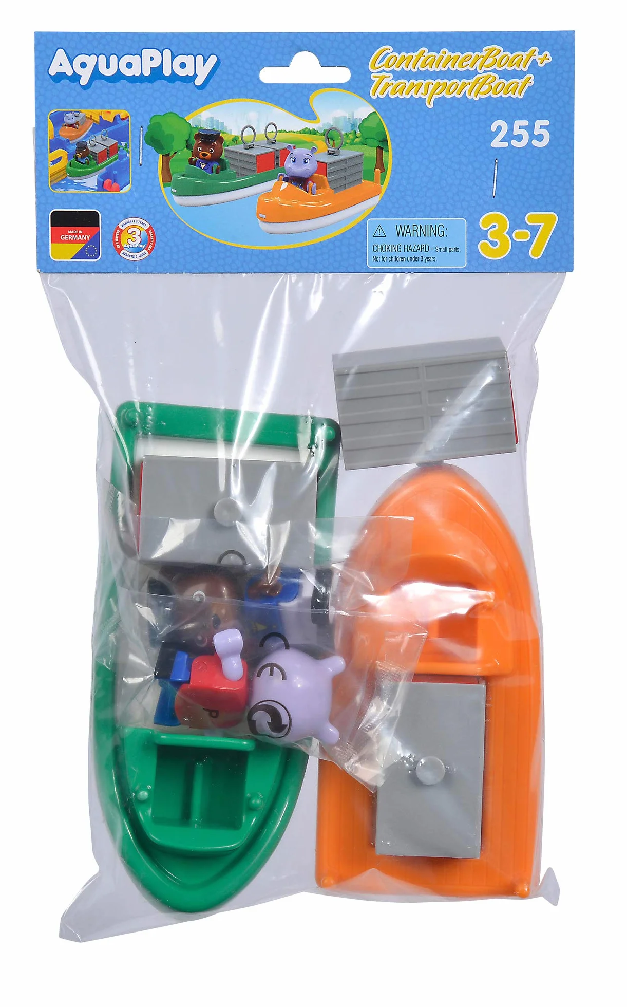 Aquaplay Łódź kontenerowa + łódź transportowa + 2 lalki